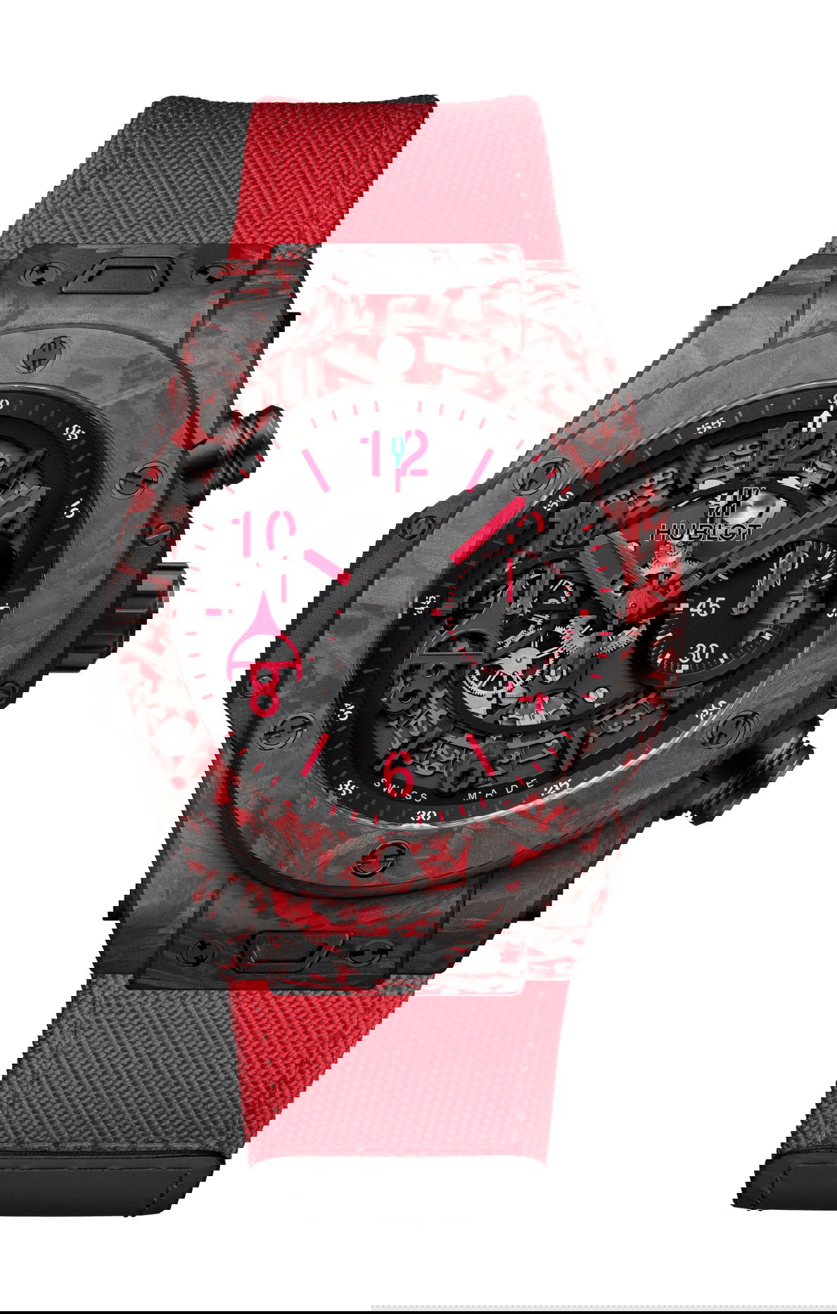 Hublot Big Bang Unico Red Carbon Alex Ovechkin luxury timepiece - detailed view