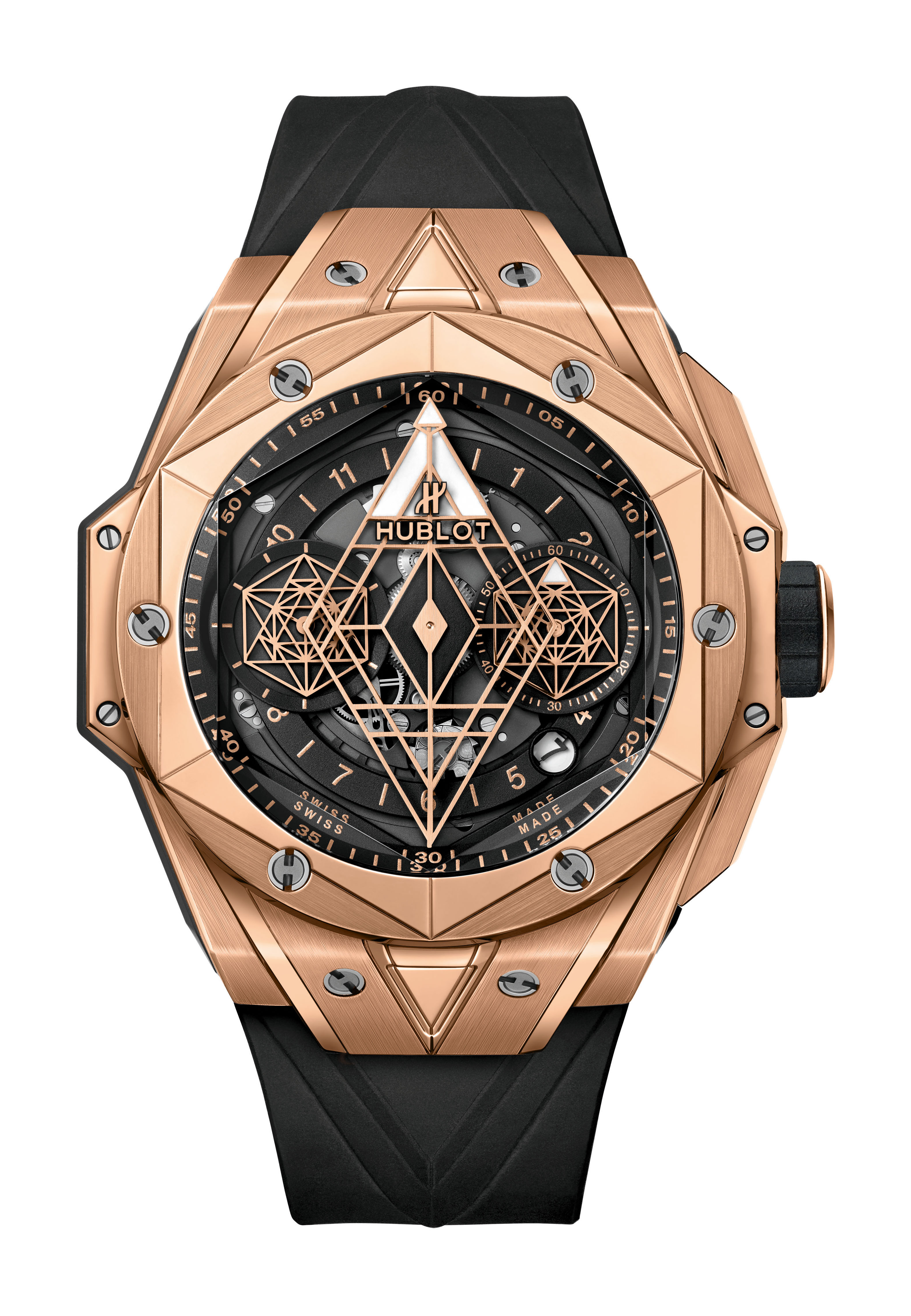 Hublot Big Bang Unico Sang Bleu II King Gold luxury timepiece - detailed view