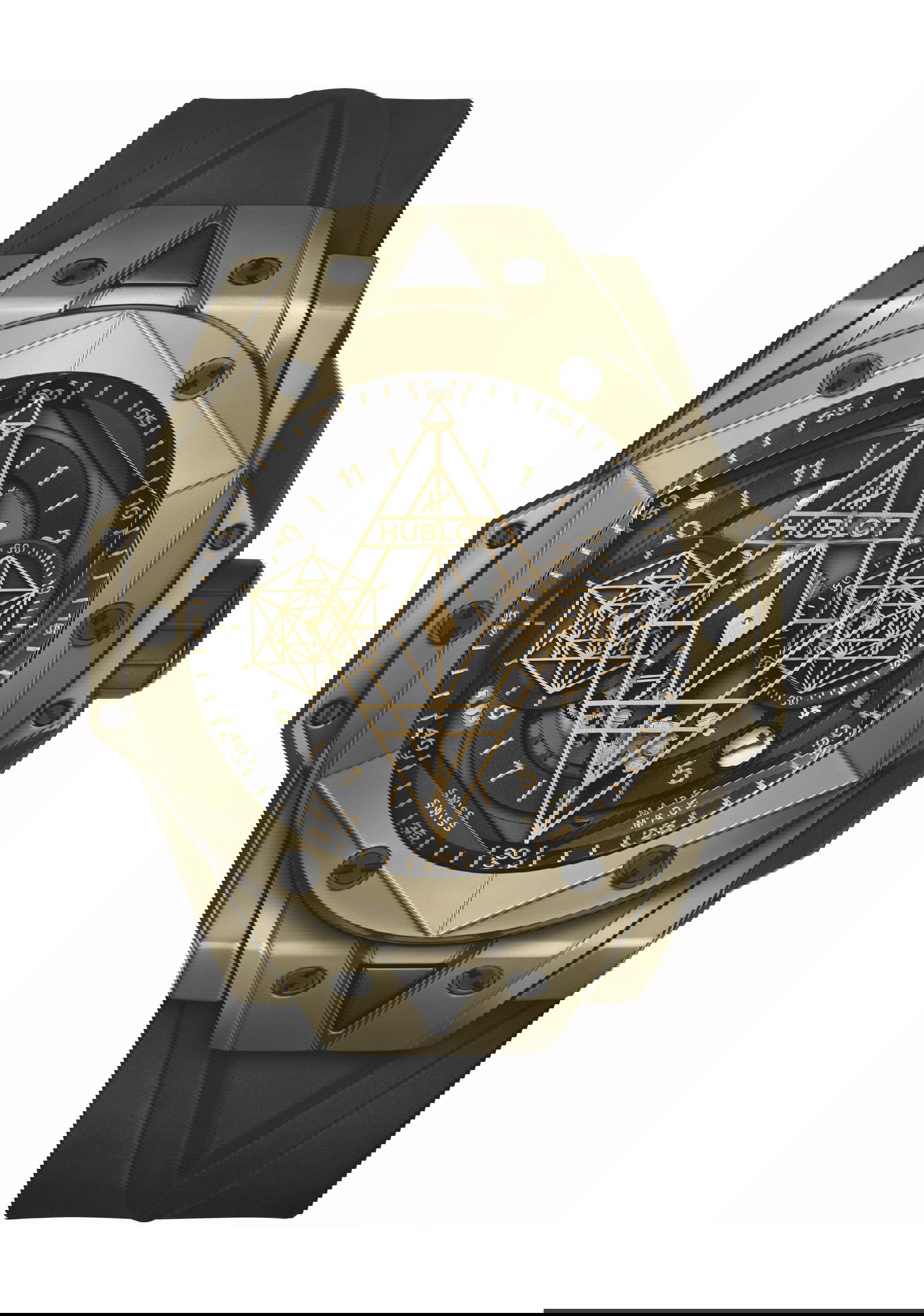 Hublot Big Bang Unico Sang Bleu II Magic Gold luxury timepiece - detailed view