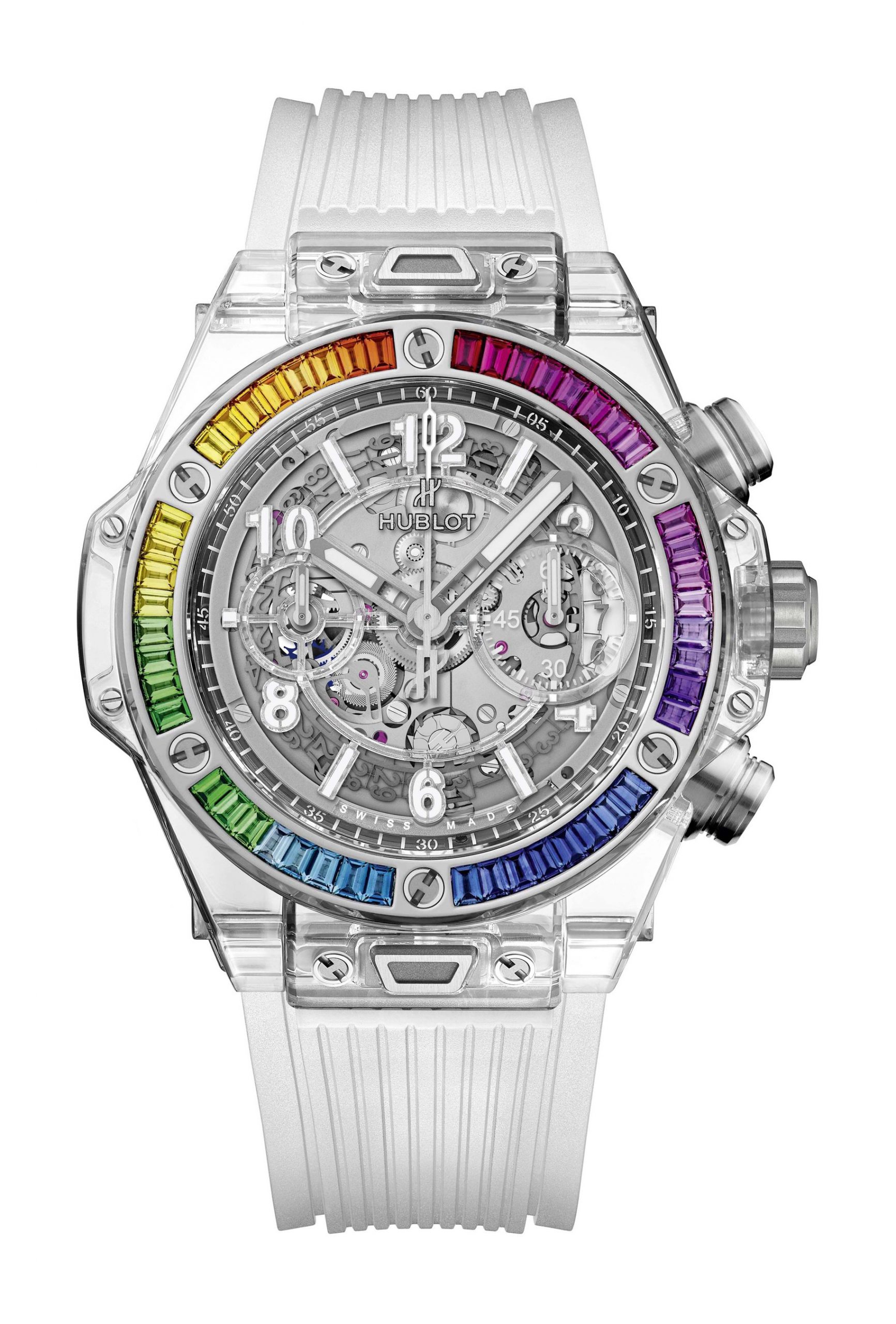 Hublot Big Bang Unico Sapphire Rainbow luxury timepiece - detailed view