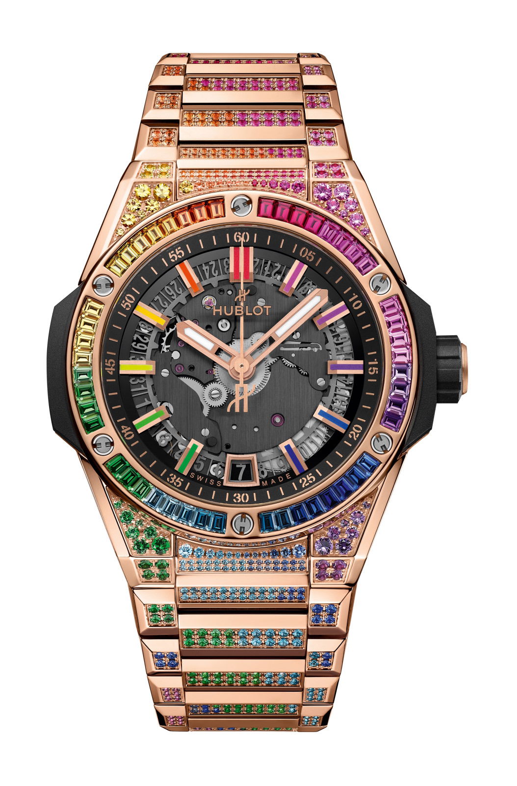 Hublot Big Bang Unico Time Only Rainbow luxury timepiece - detailed view