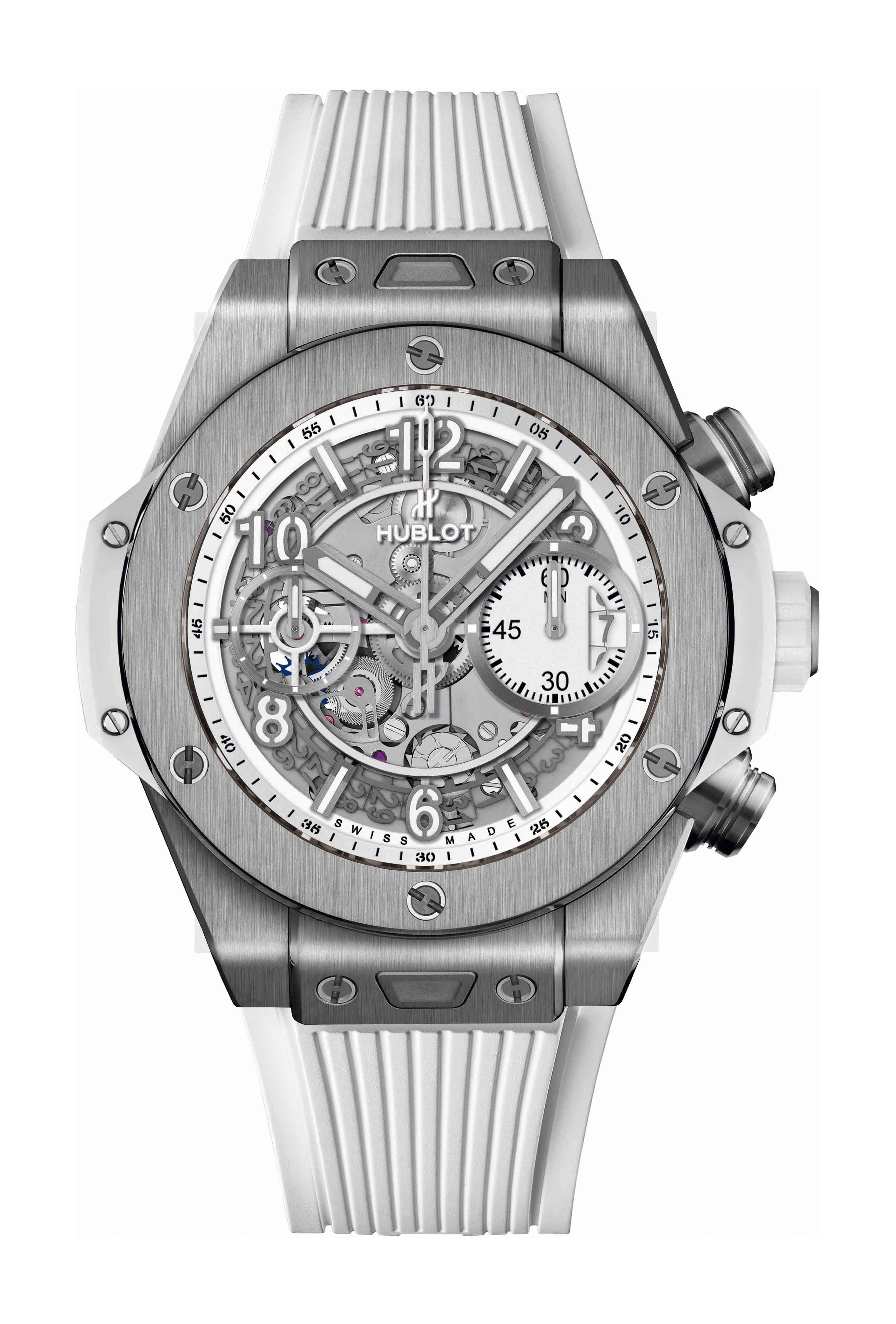 Hublot Big Bang Unico Titanium White luxury timepiece - detailed view