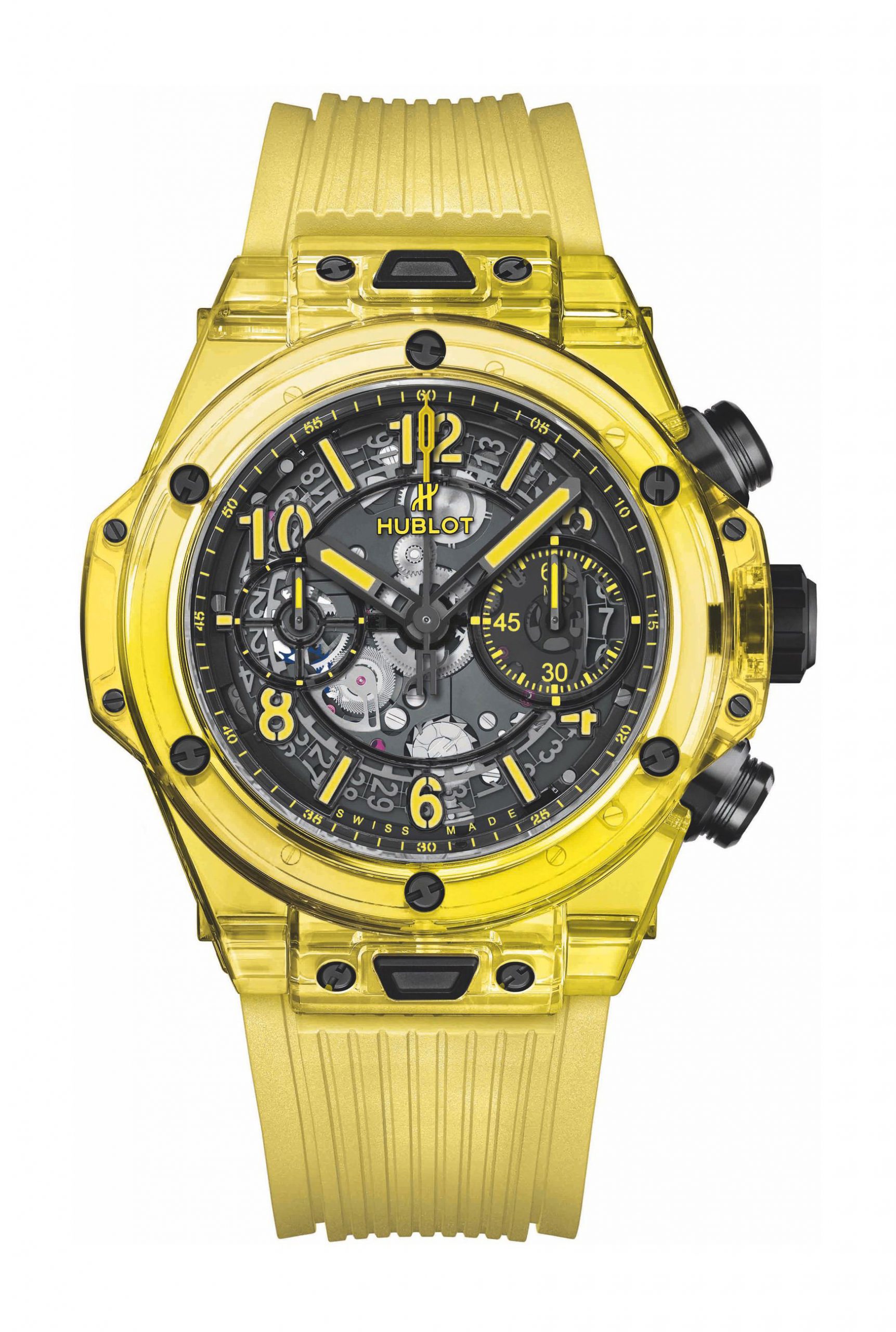 Hublot Big Bang Unico Yellow Sapphire luxury timepiece - detailed view