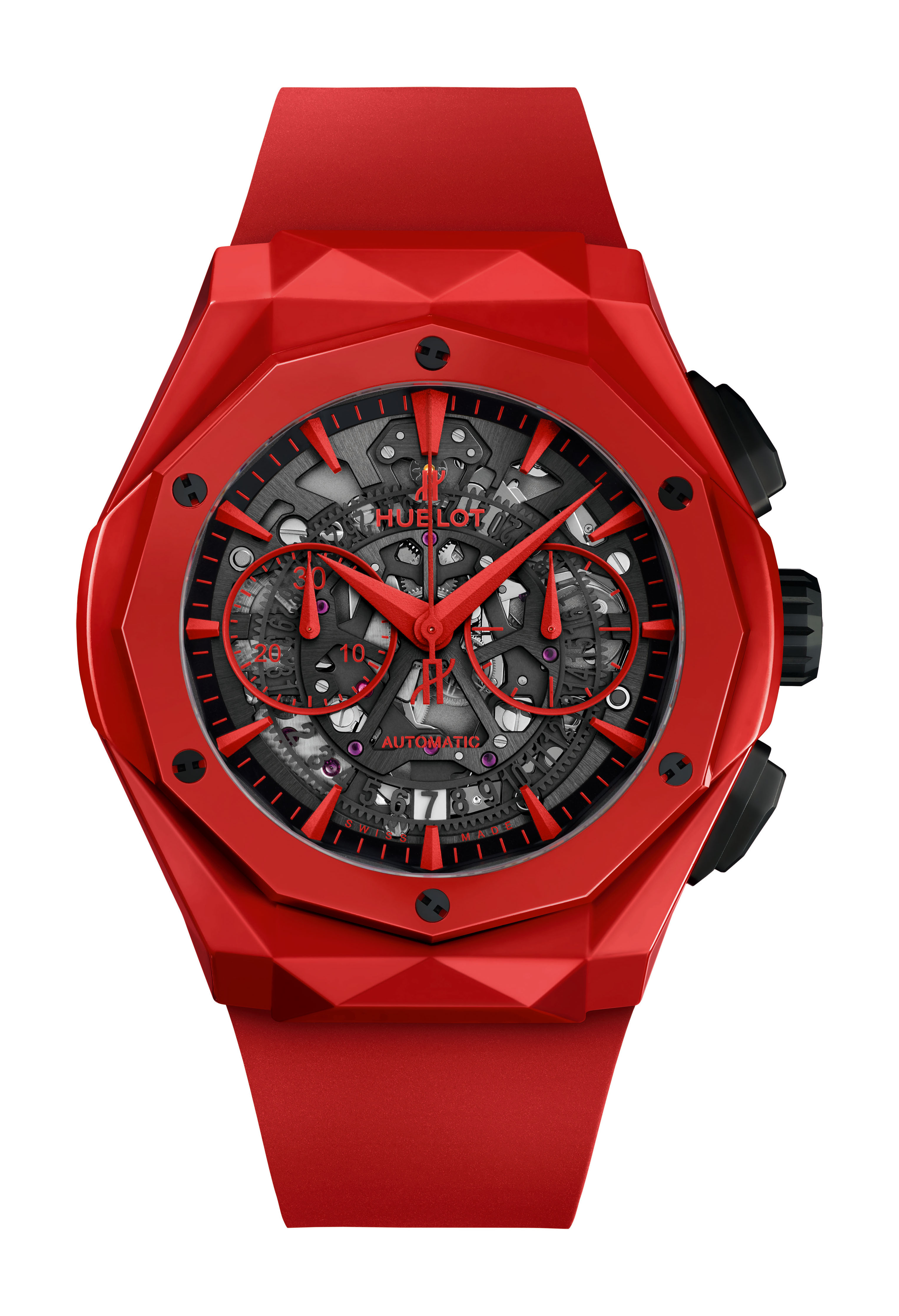 Hublot Classic Fusion Aerofusion Chronograph Orlinski Red Ceramic luxury timepiece - detailed view