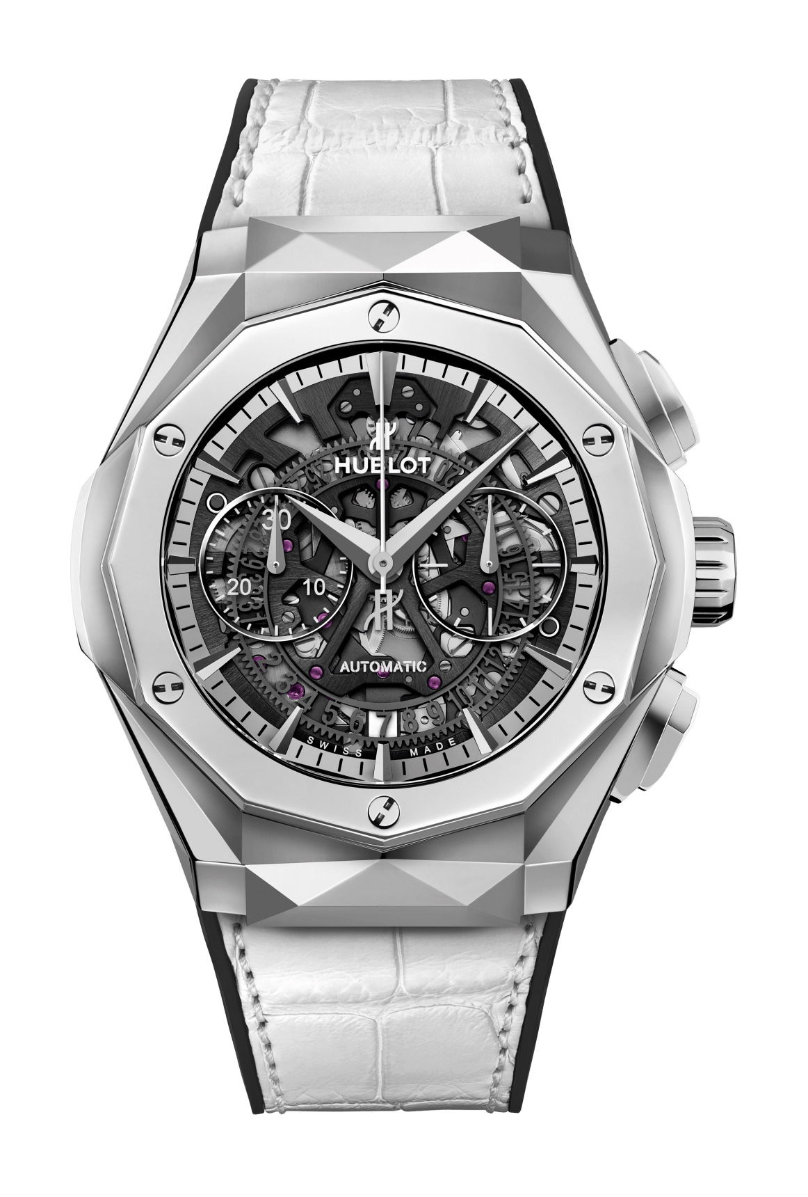 Hublot Classic Fusion Aerofusion Chronograph Orlinski Titanium White luxury timepiece - detailed view