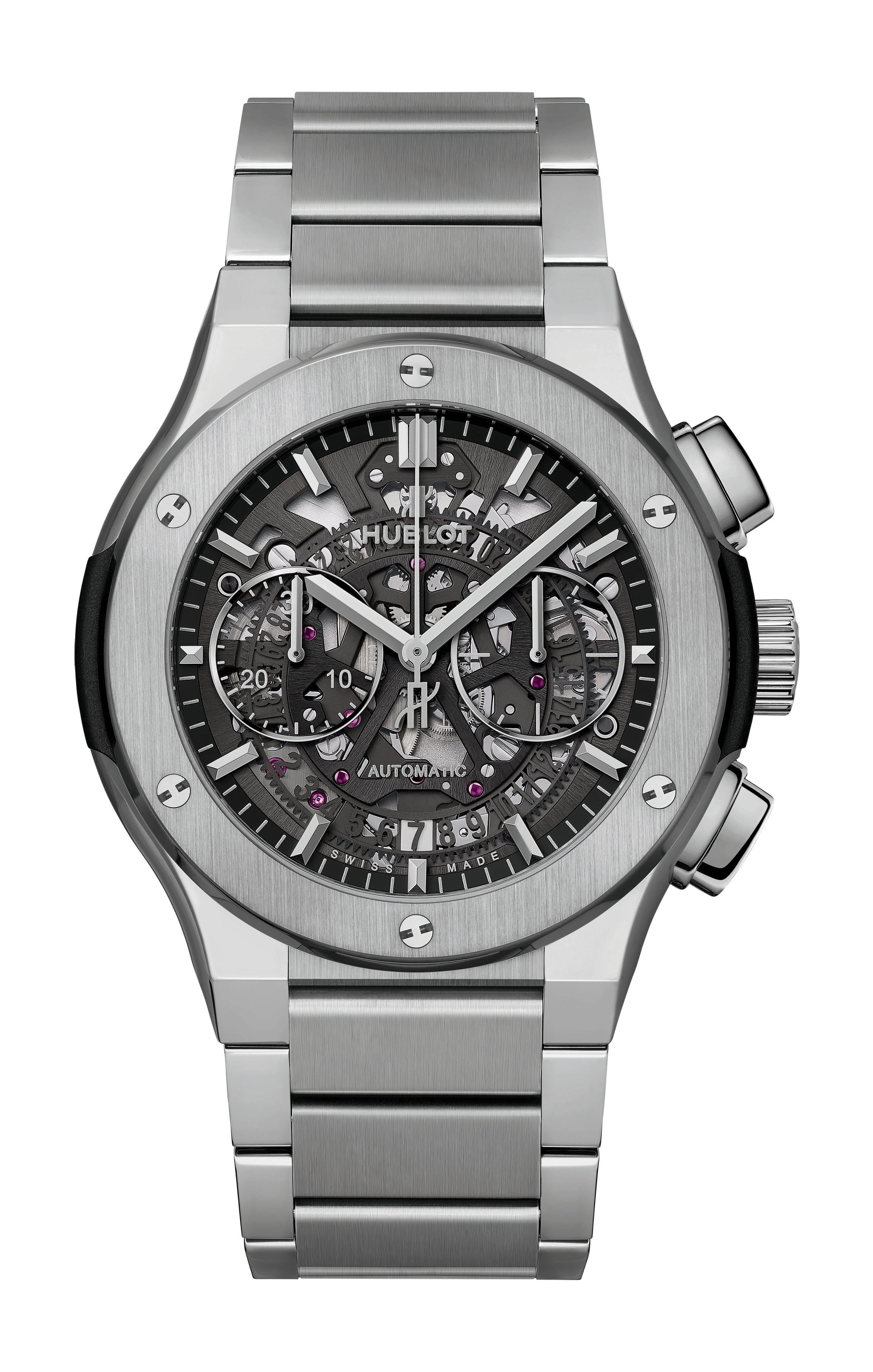 Hublot Classic Fusion Aerofusion Chronograph Titanium Bracelet luxury timepiece - detailed view