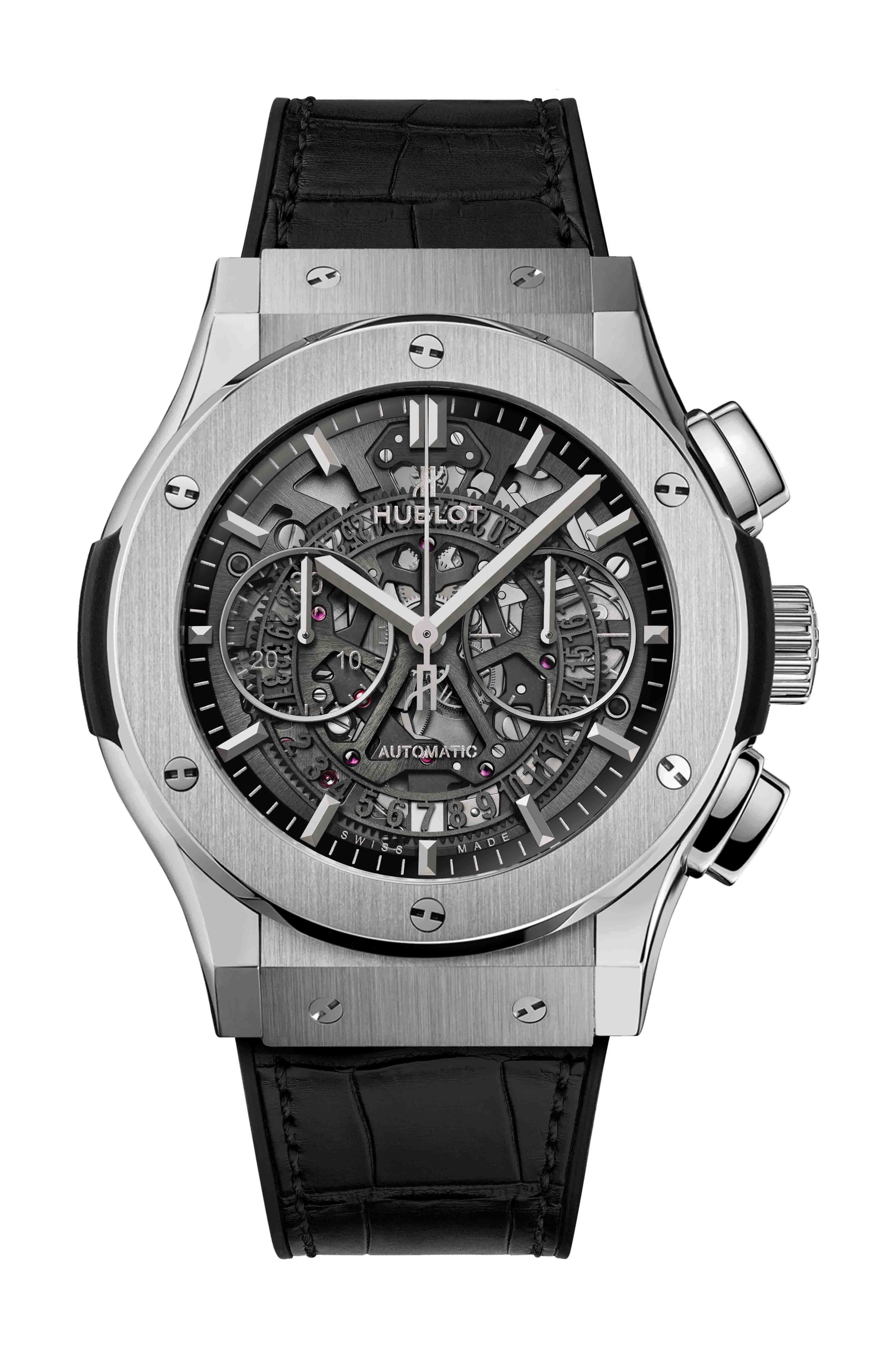 Hublot Classic Fusion Aerofusion Titanium luxury timepiece - detailed view