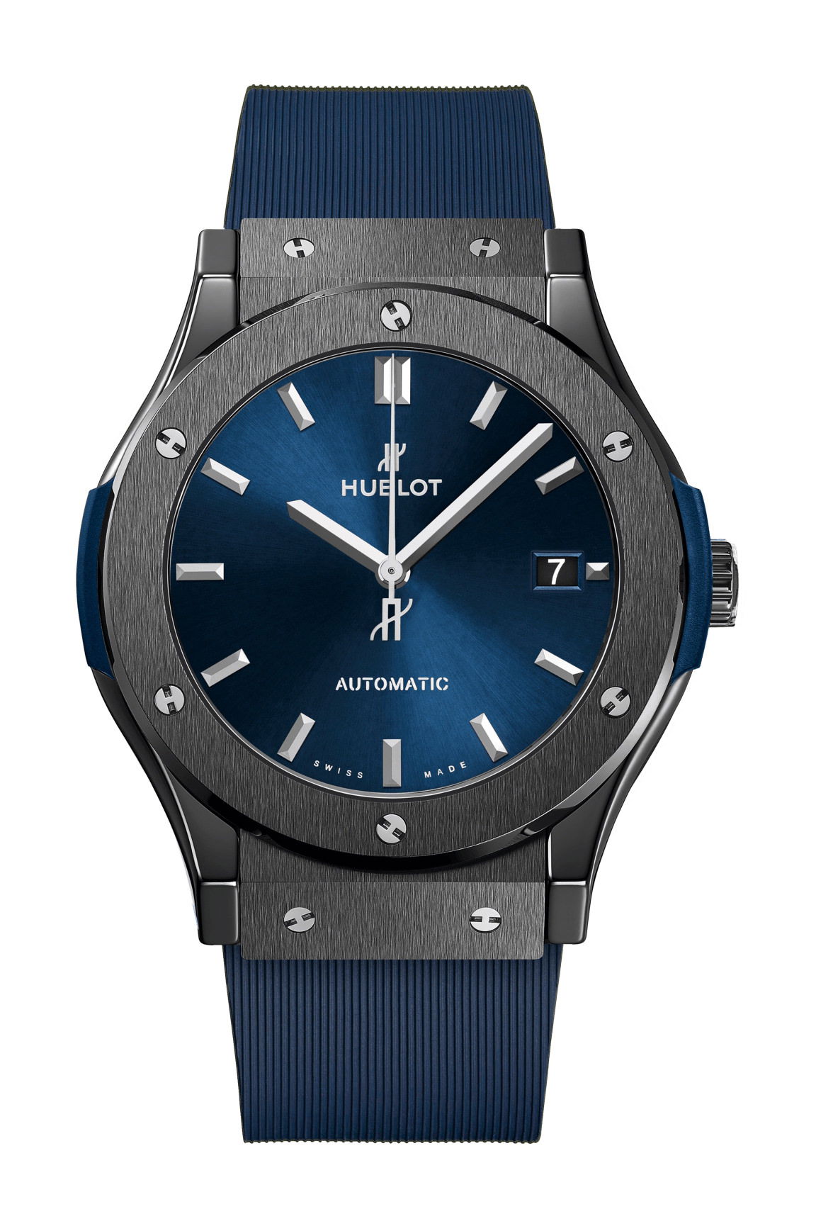 Hublot Classic Fusion Ceramic Blue luxury timepiece - detailed view