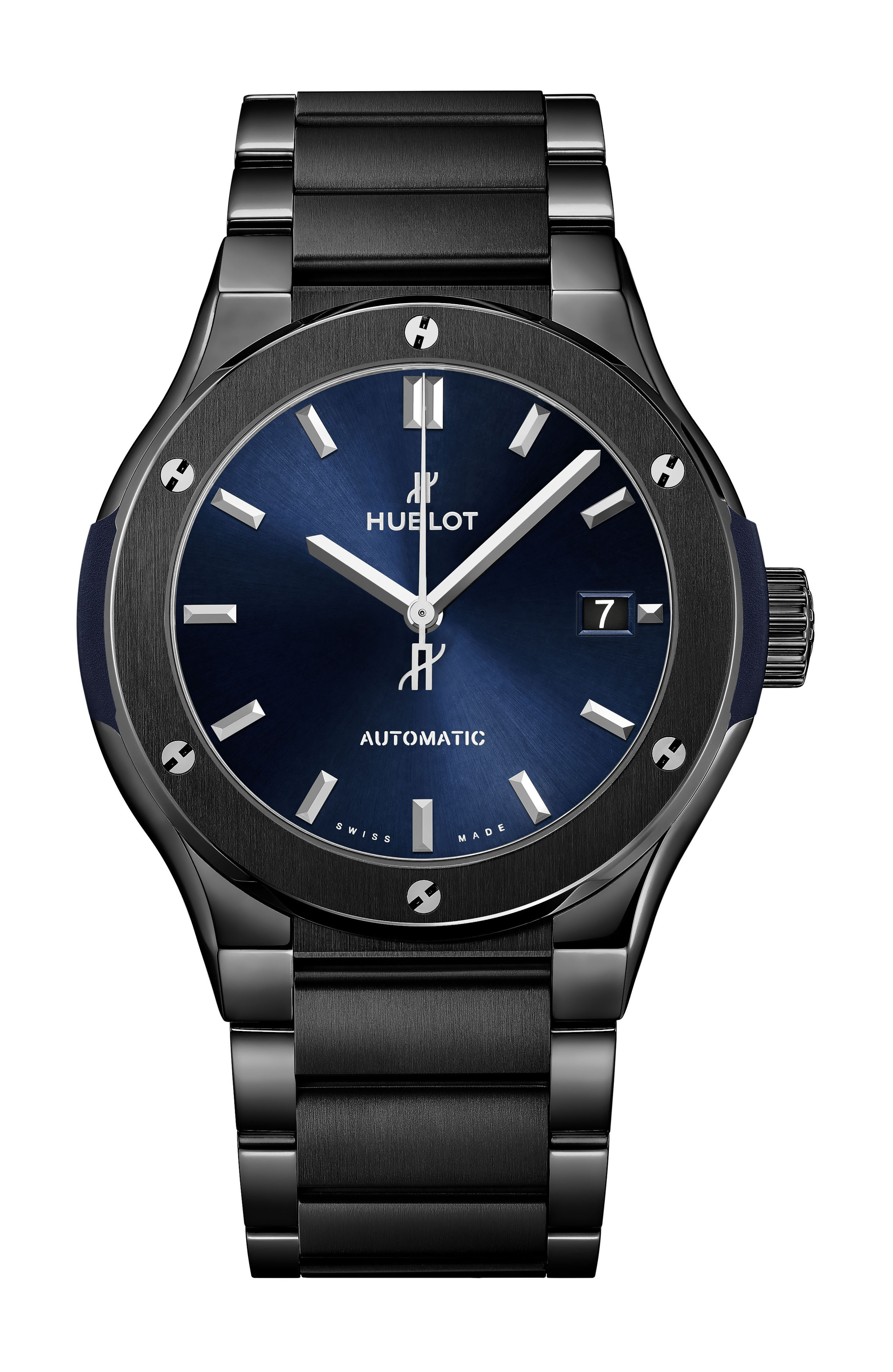 Hublot Classic Fusion Ceramic Blue Bracelet luxury timepiece - detailed view