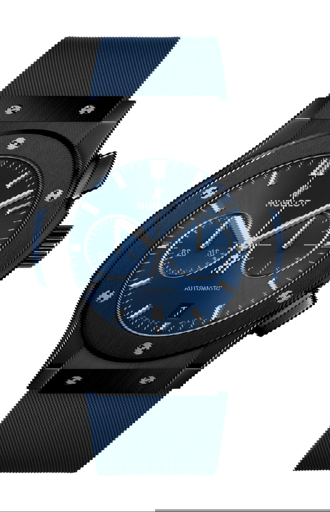 Hublot Classic Fusion Ceramic Blue Chronograph luxury timepiece - detailed view