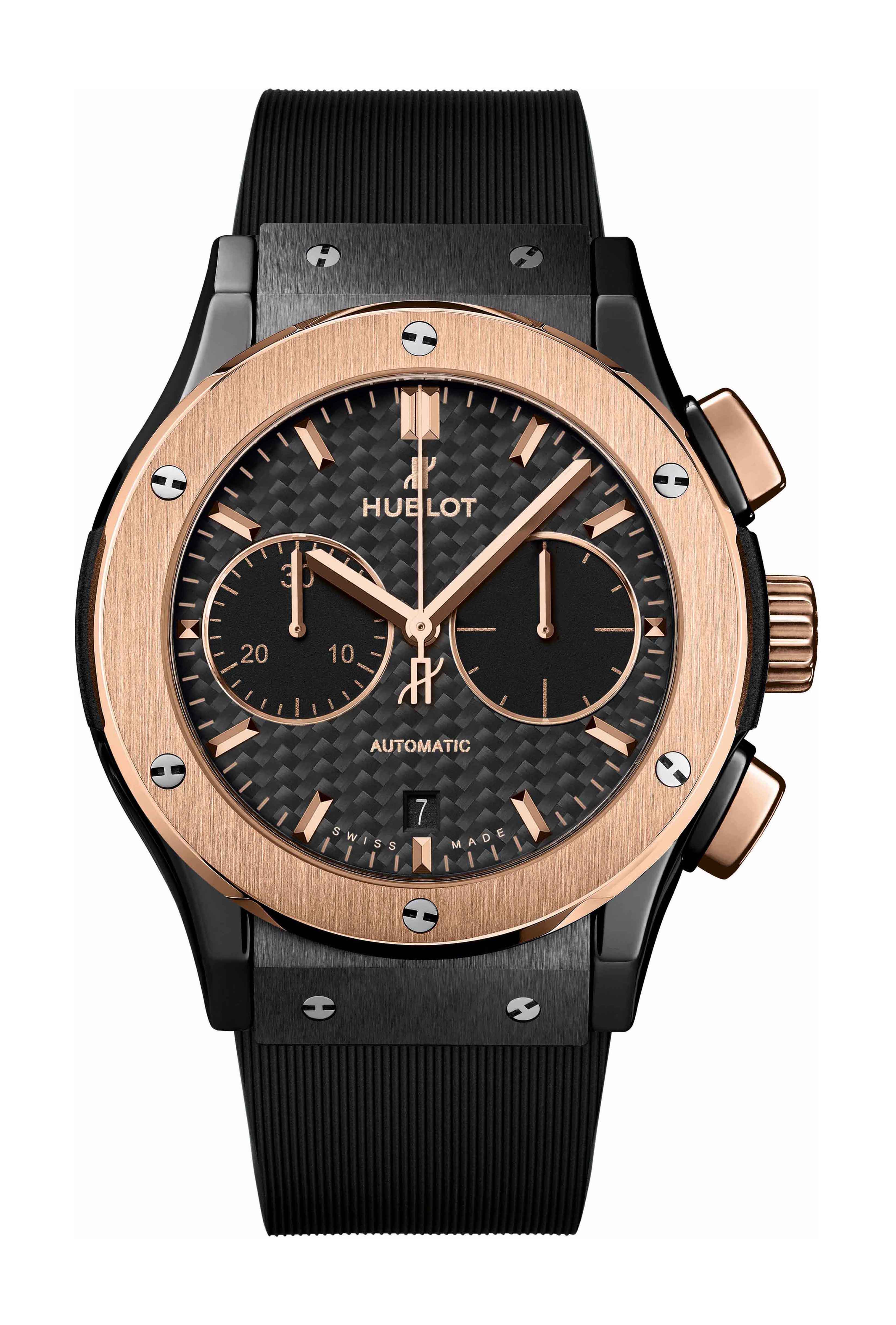 Hublot Classic Fusion Chonograph Ceramic King Gold luxury timepiece - detailed view