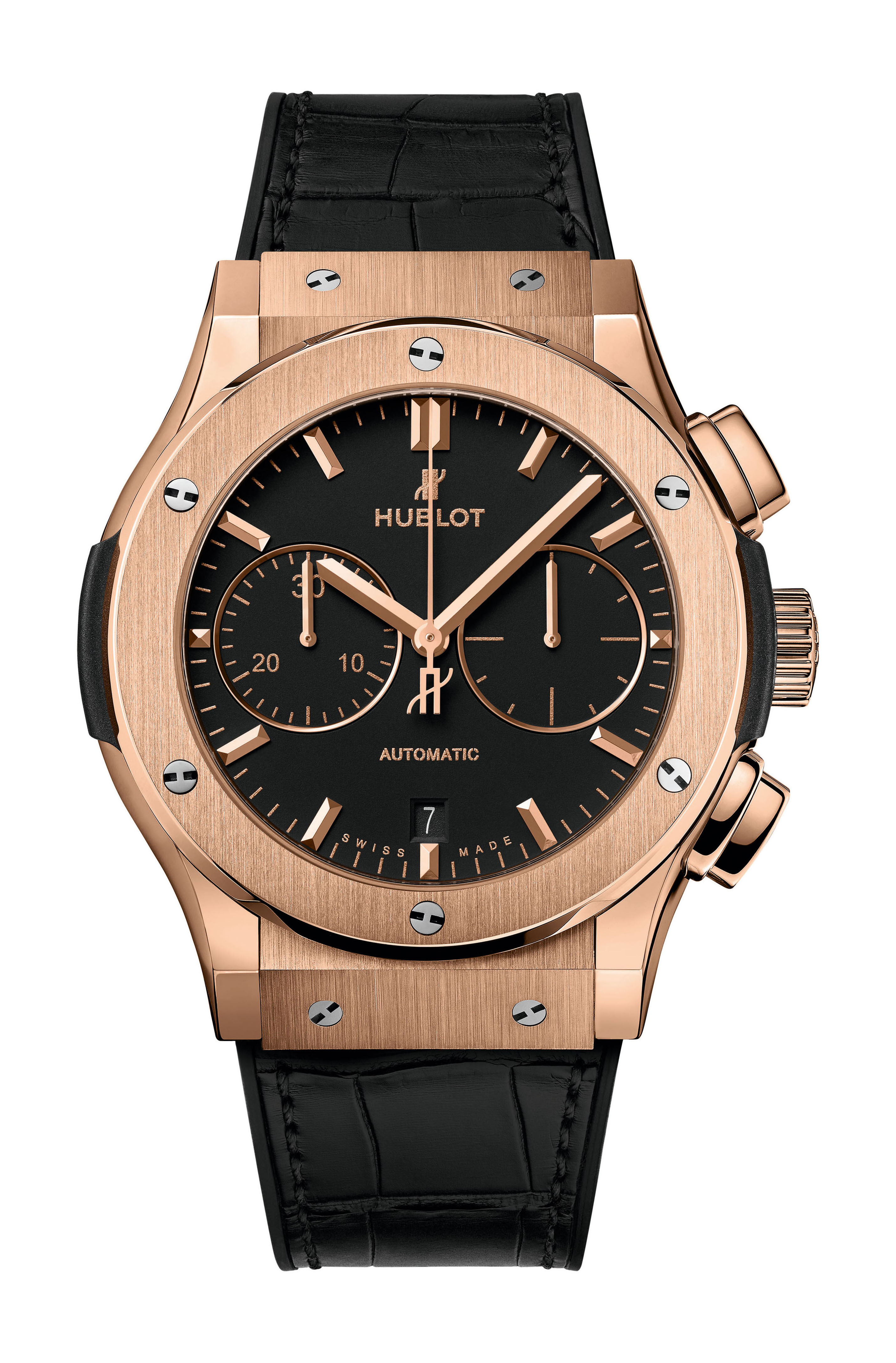 Hublot Classic Fusion Chonograph King Gold luxury timepiece - detailed view