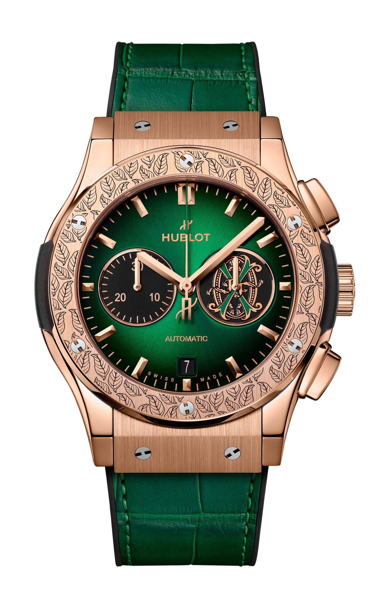 Hublot Classic Fusion Chronograph Arturo Fuente King Gold luxury timepiece - detailed view