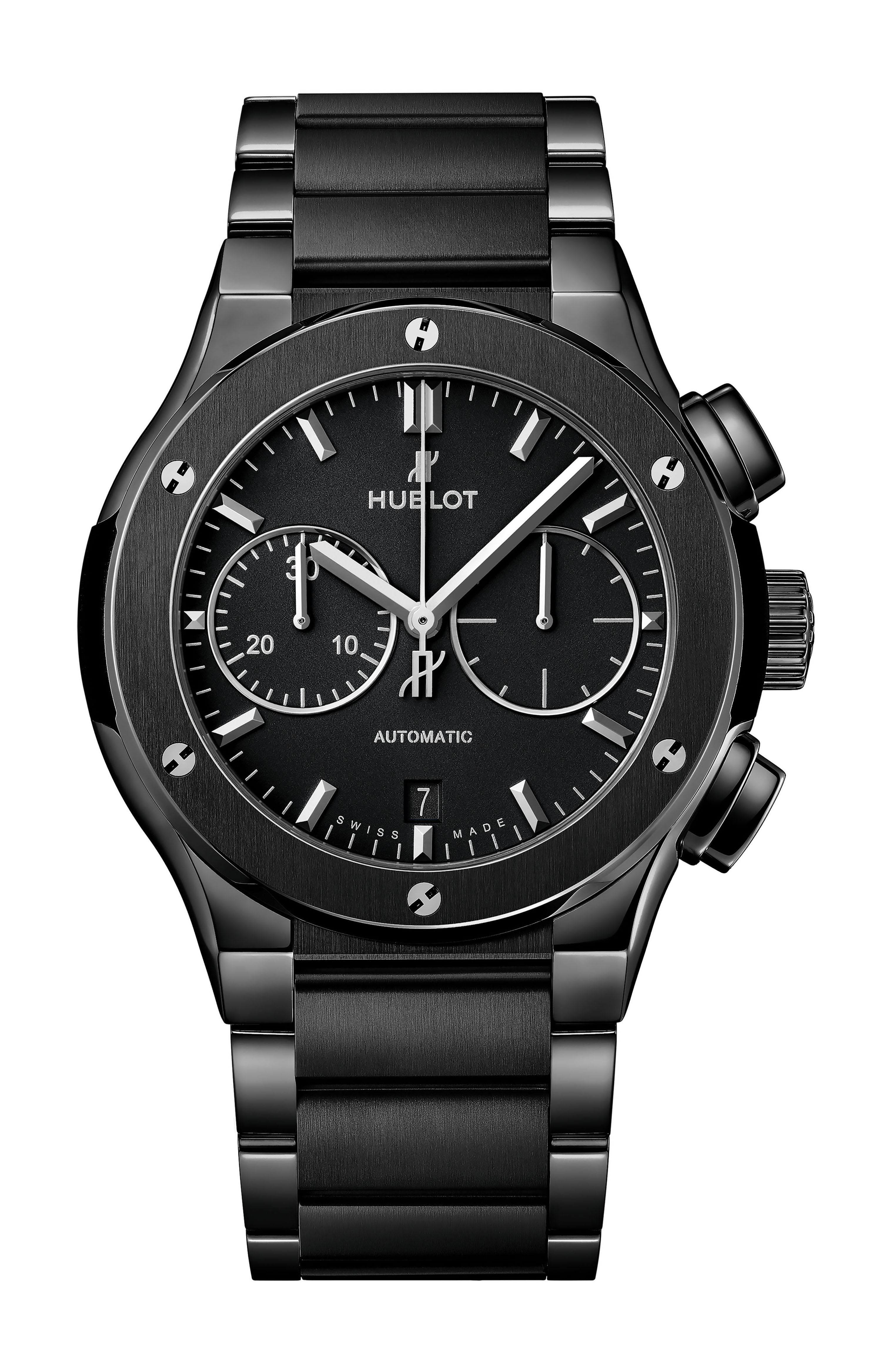 Hublot Classic Fusion Chronograph Black Magic Bracelet luxury timepiece - detailed view