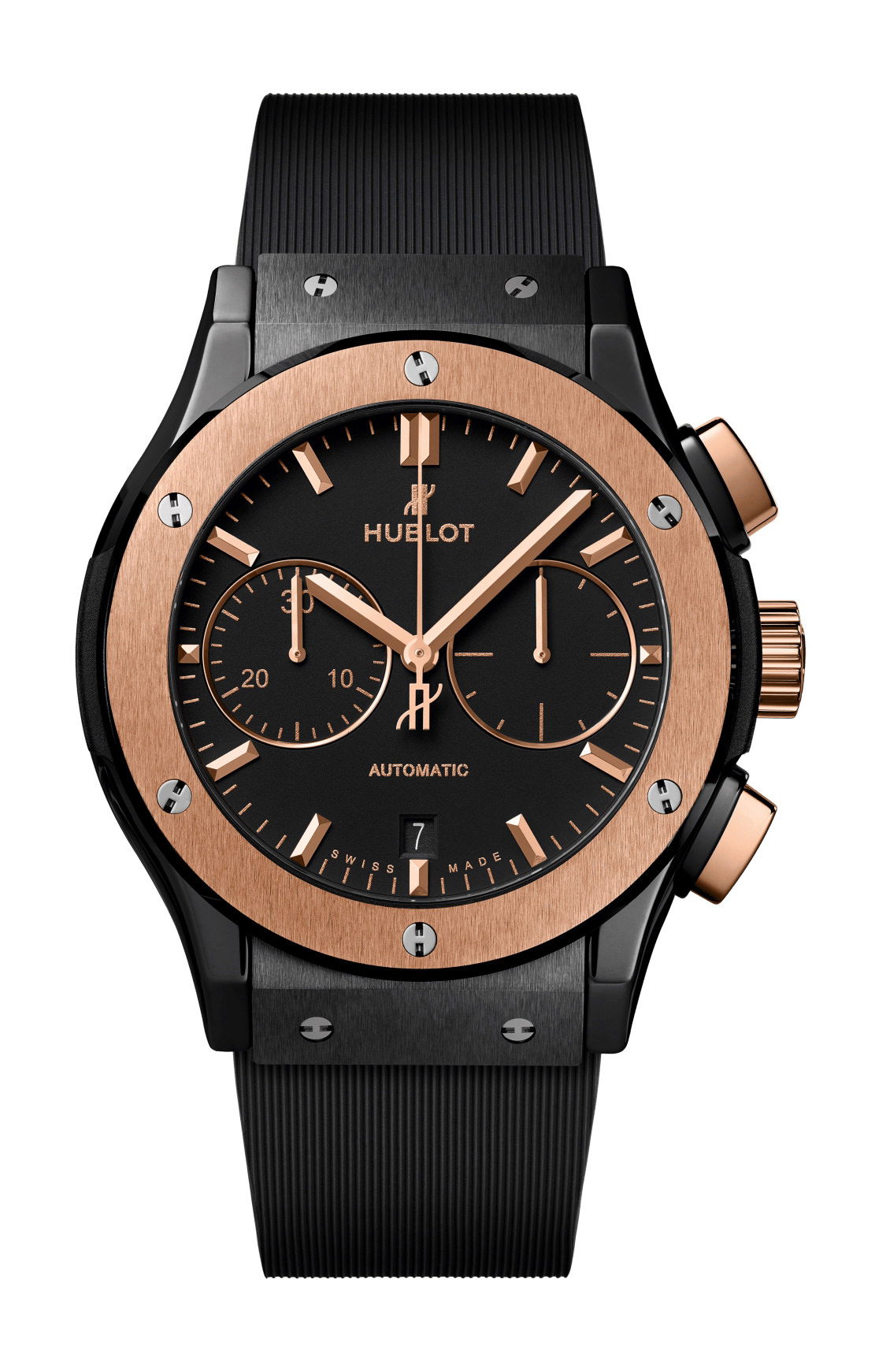 Hublot Classic Fusion Chronograph Ceramic King Gold luxury timepiece - detailed view