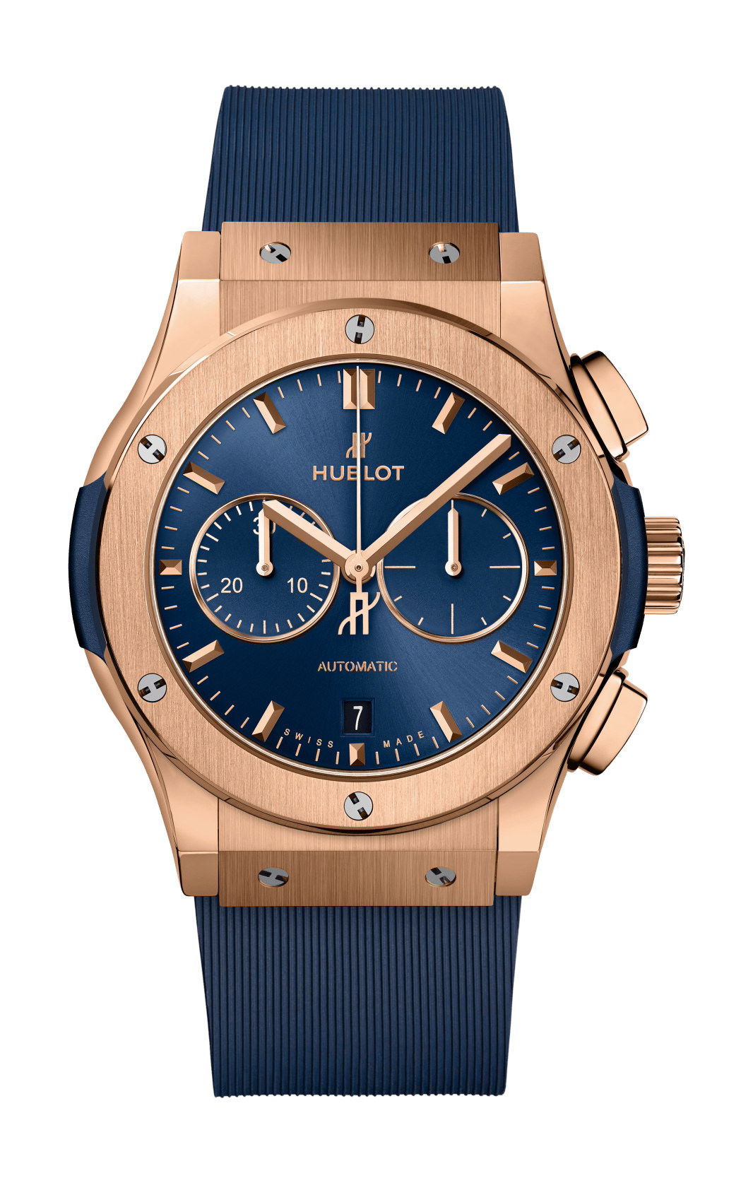 Hublot Classic Fusion Chronograph King Gold Blue luxury timepiece - detailed view