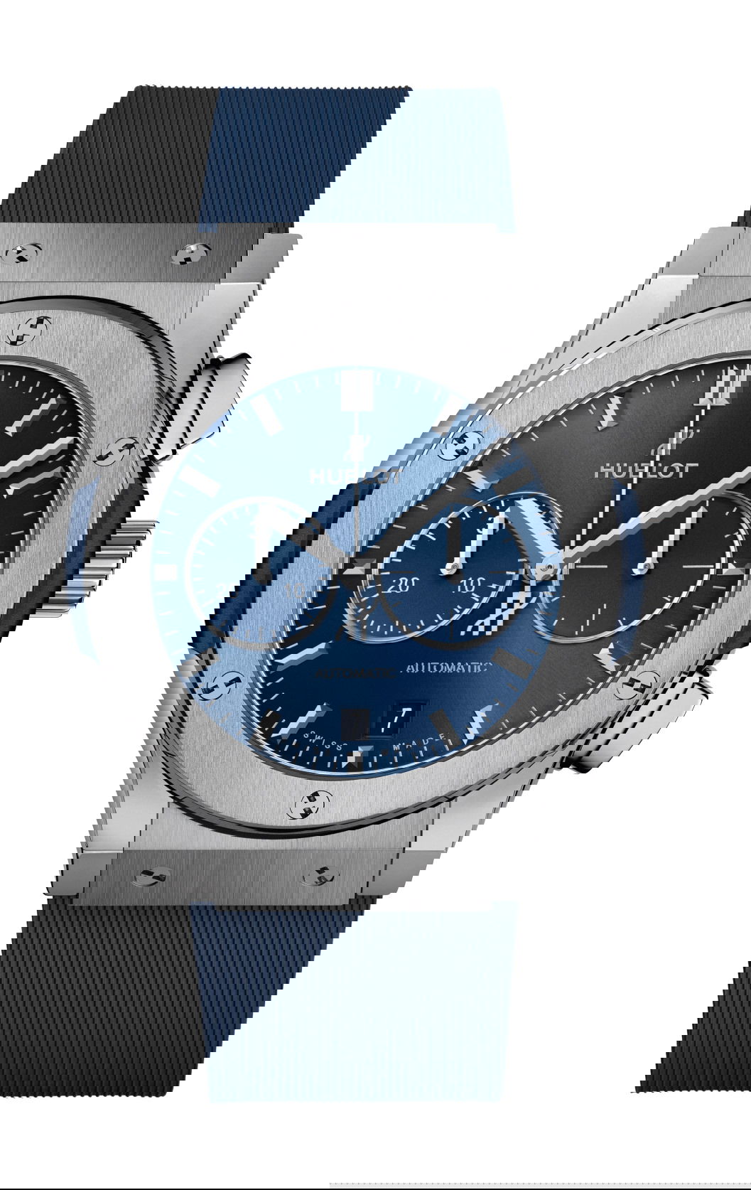 Hublot Classic Fusion Chronograph Titanium Blue luxury timepiece - detailed view