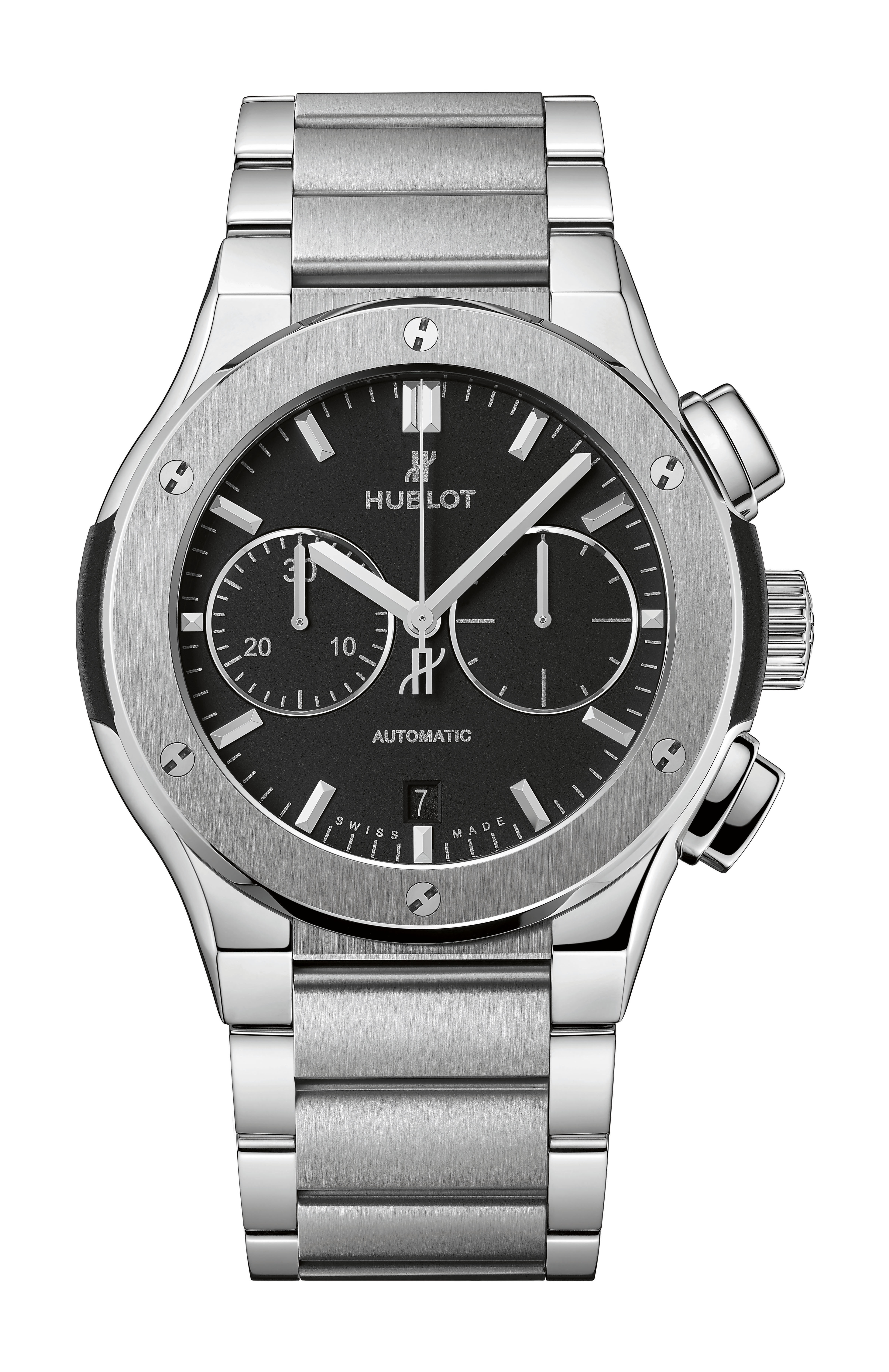 Hublot Classic Fusion Chronograph Titanium Bracelet luxury timepiece - detailed view