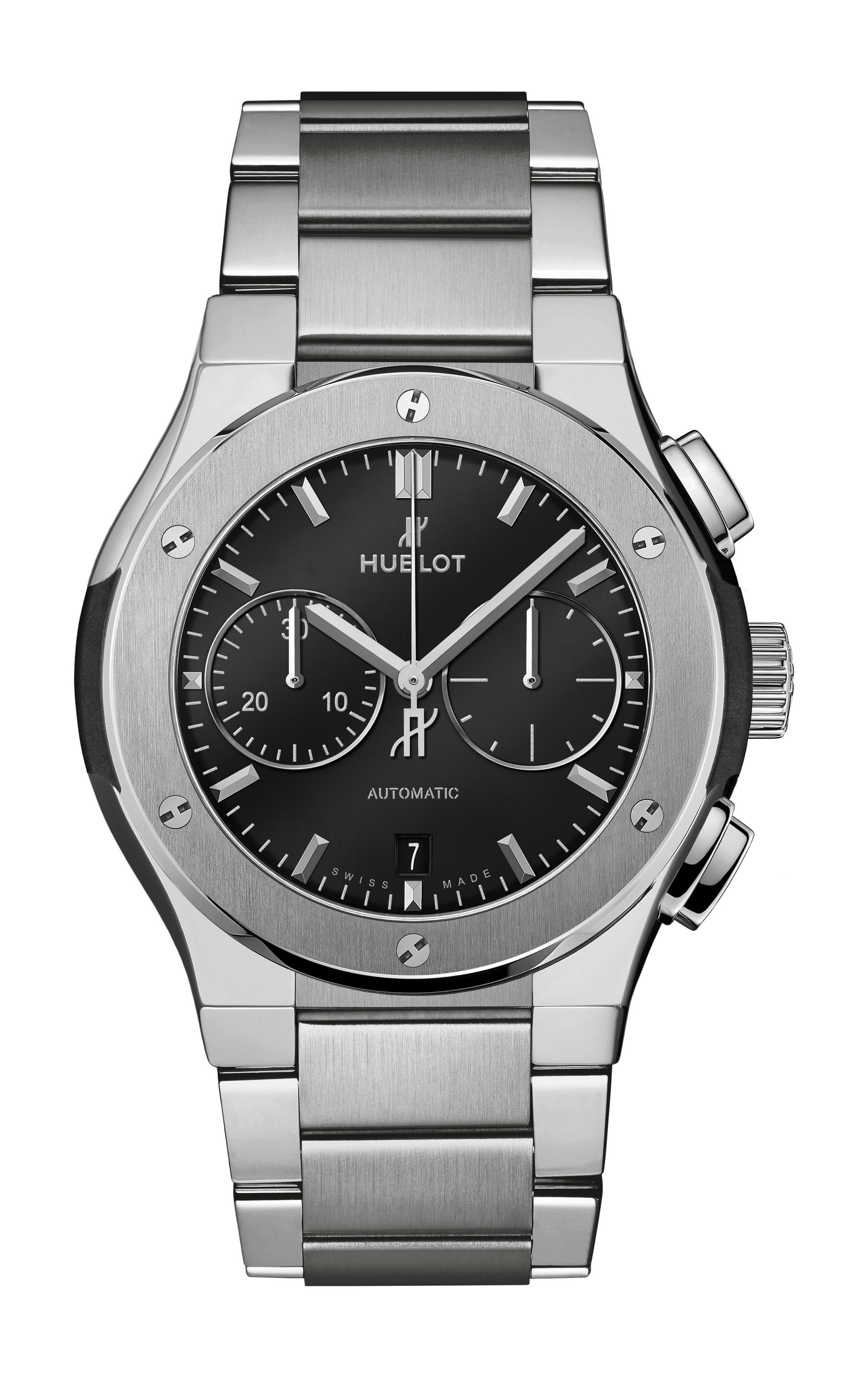 Hublot Classic Fusion Chronograph Titanium Bracelet luxury timepiece - detailed view