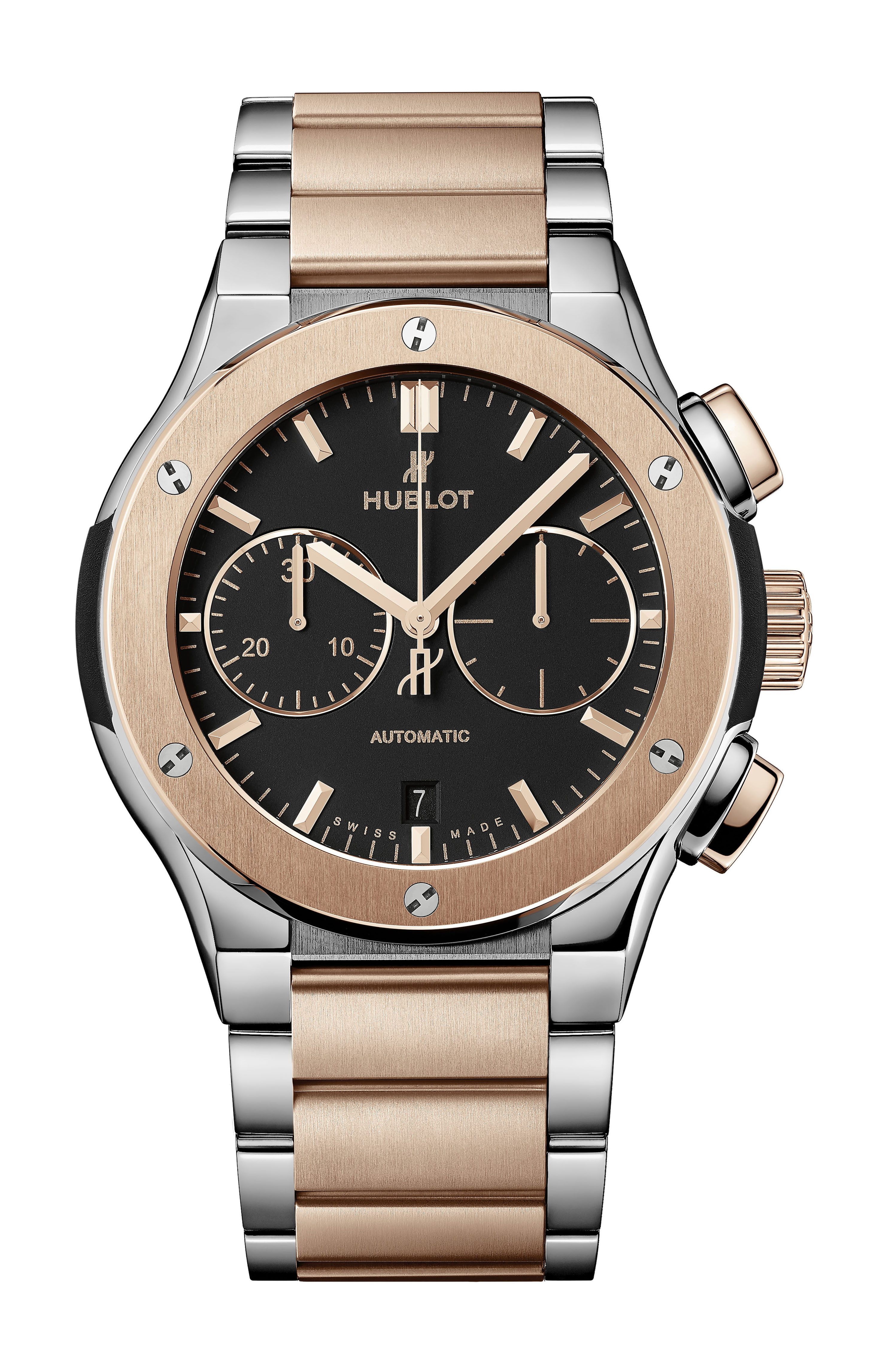 Hublot Classic Fusion Chronograph Titanium King Gold Bracelet luxury timepiece - detailed view