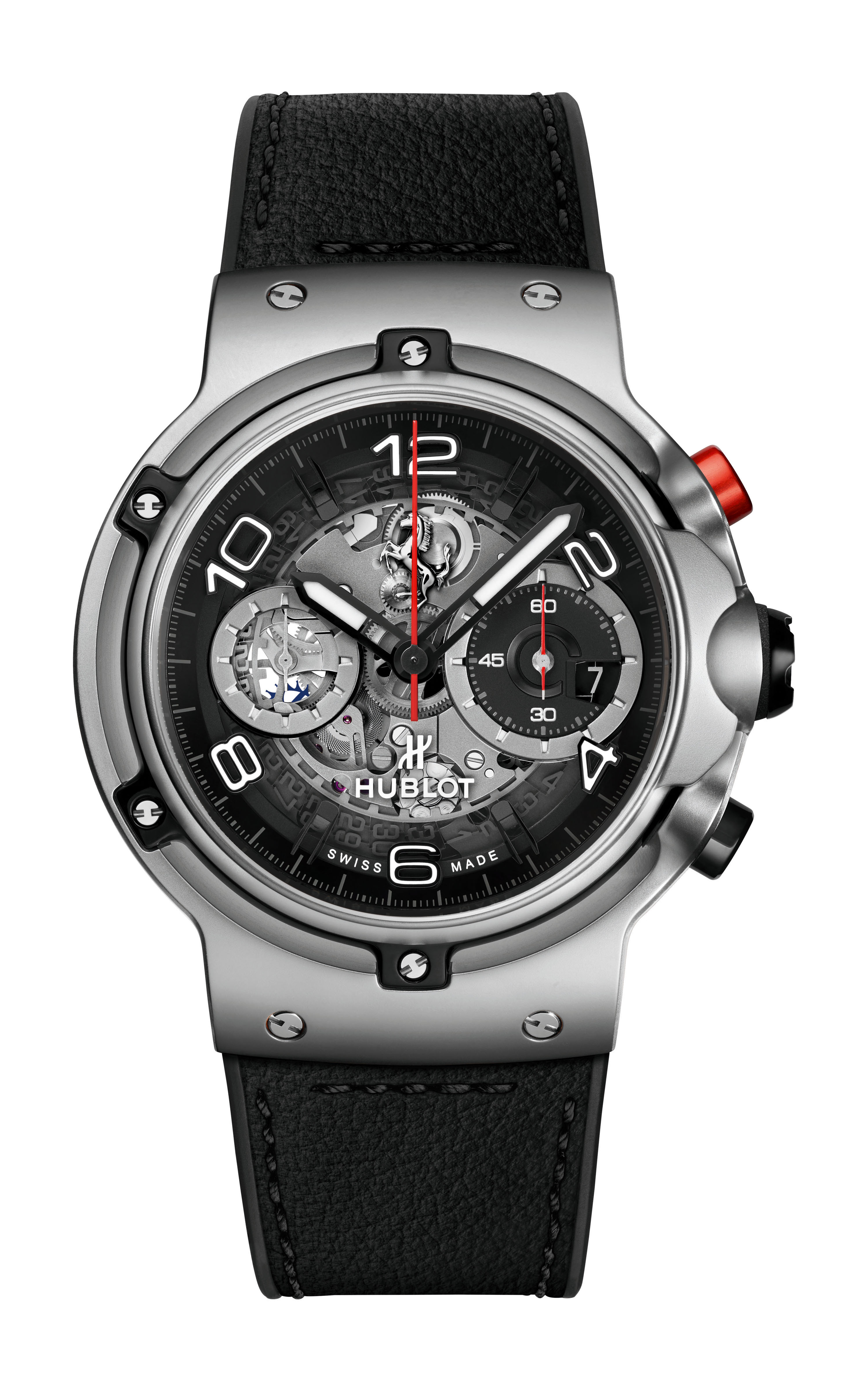 Hublot Classic Fusion Ferrari GT Titanium luxury timepiece - detailed view