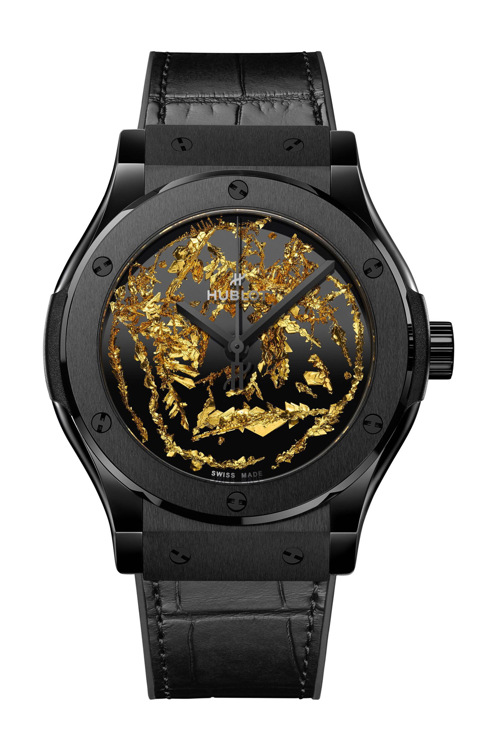 Hublot Classic Fusion Gold Crystal luxury timepiece - detailed view