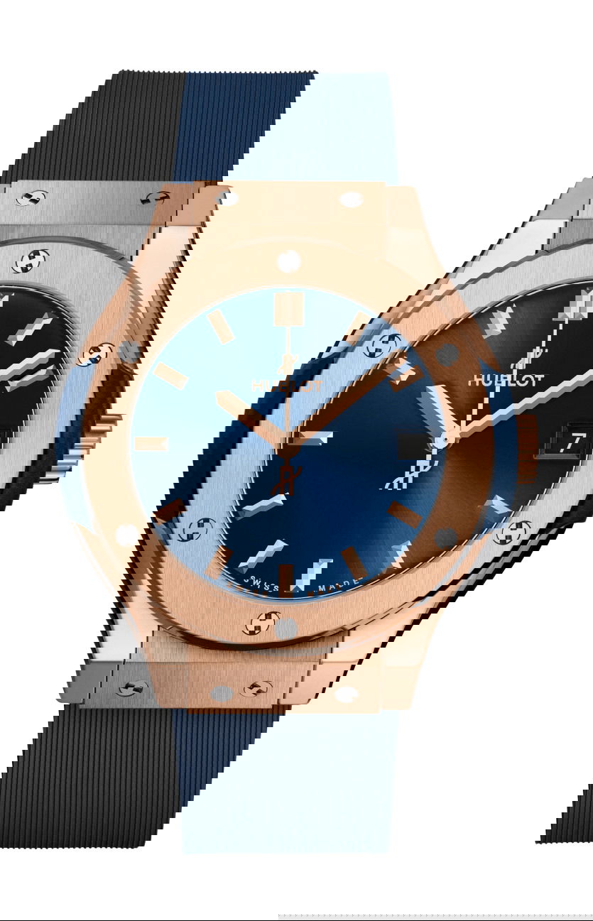 Hublot Classic Fusion King Gold Blue luxury timepiece - detailed view