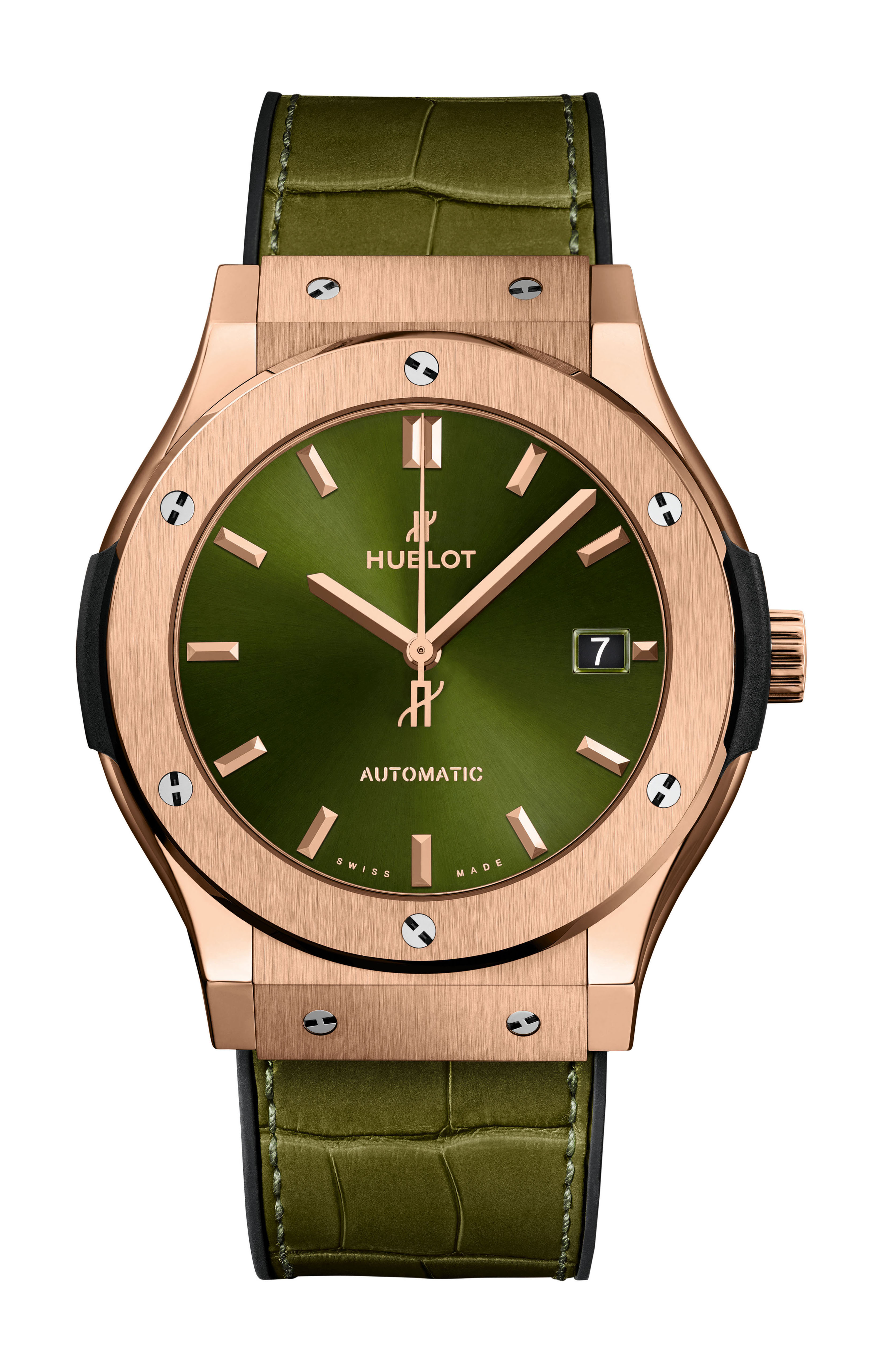 Hublot Classic Fusion King Gold Green luxury timepiece - detailed view