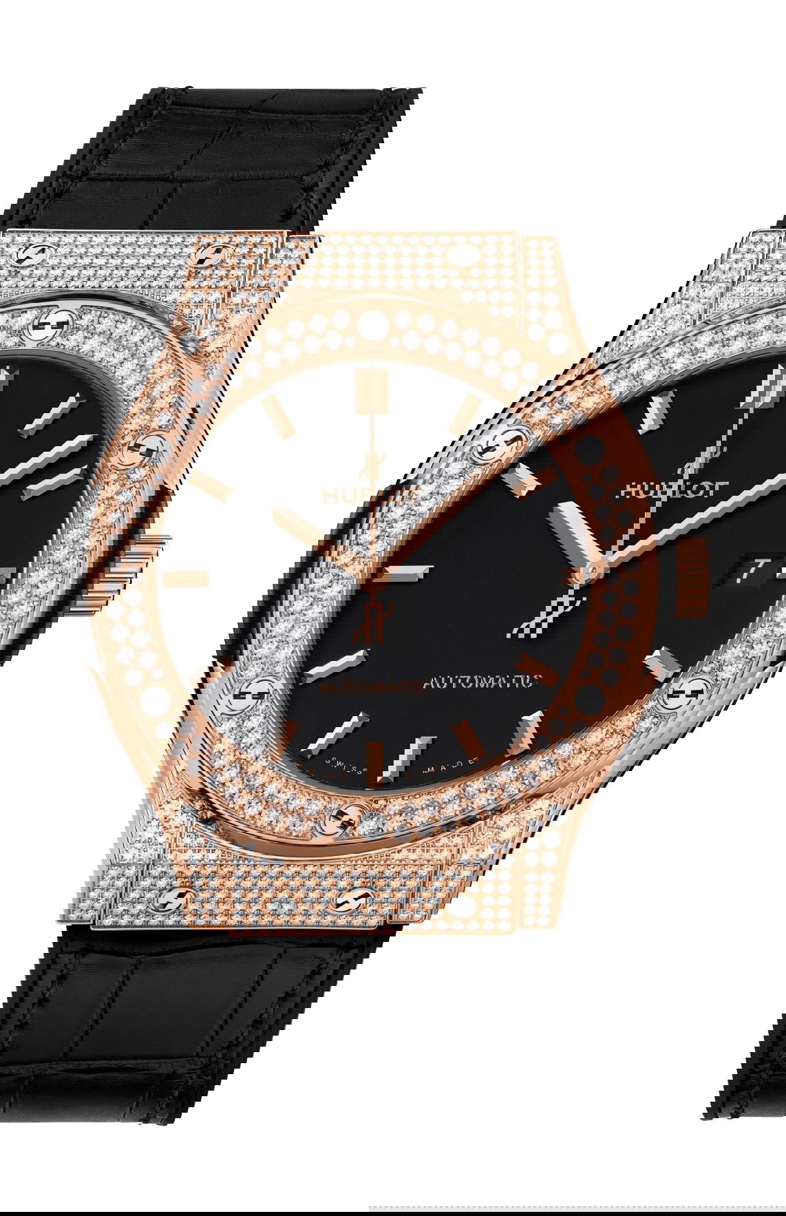 Hublot Classic Fusion King Gold Pavé luxury timepiece - detailed view