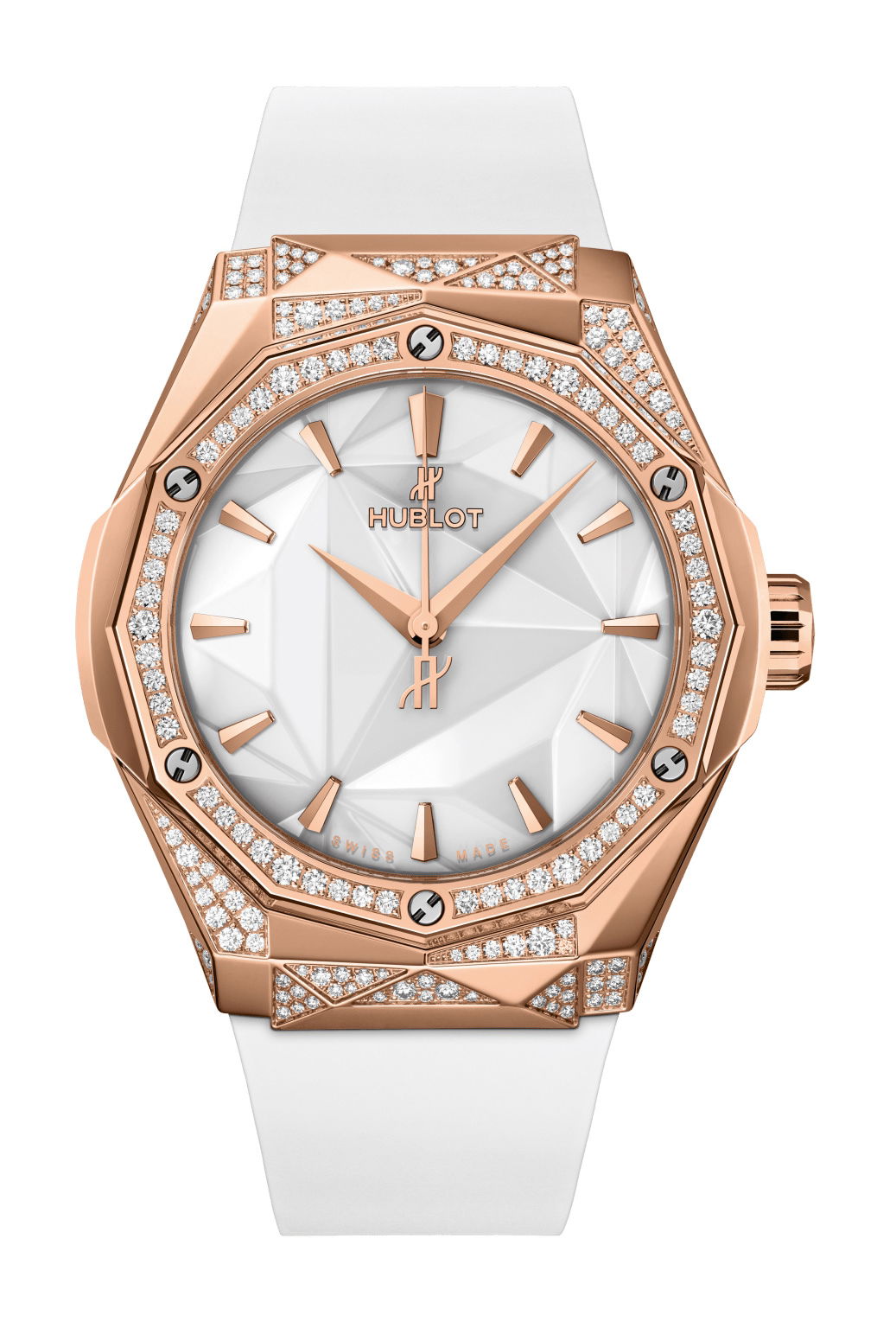 Hublot Classic Fusion Orlinski King Gold White Alternative Pavé 40mm luxury timepiece - detailed view