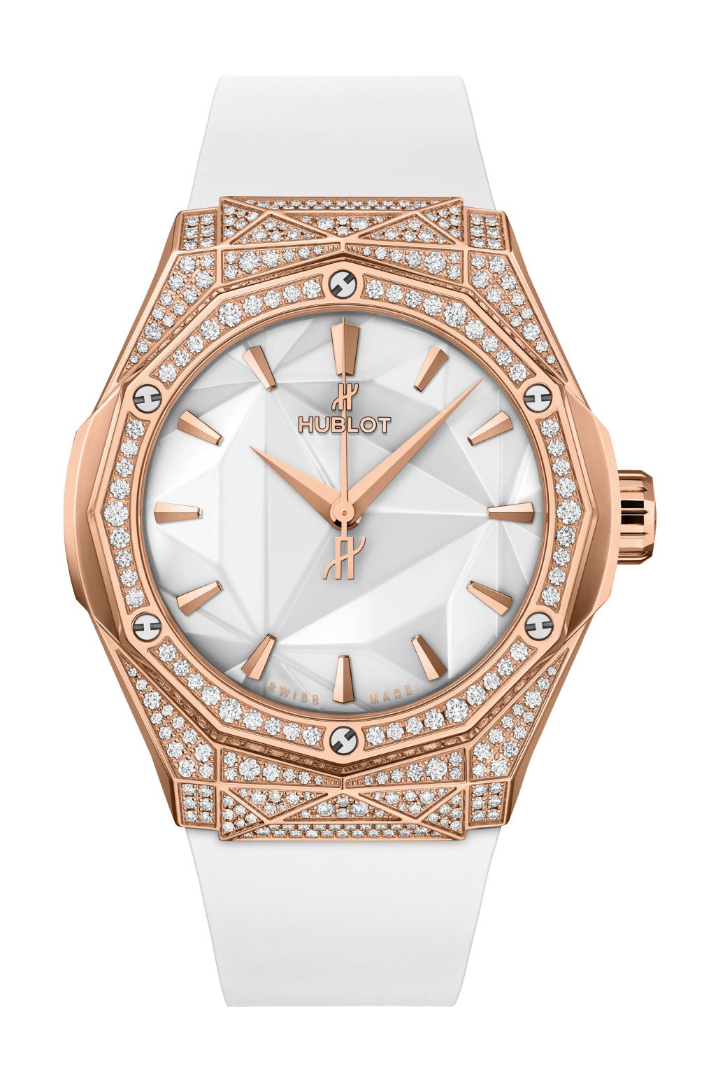 Hublot Classic Fusion Orlinski King Gold White Pavé luxury timepiece - detailed view