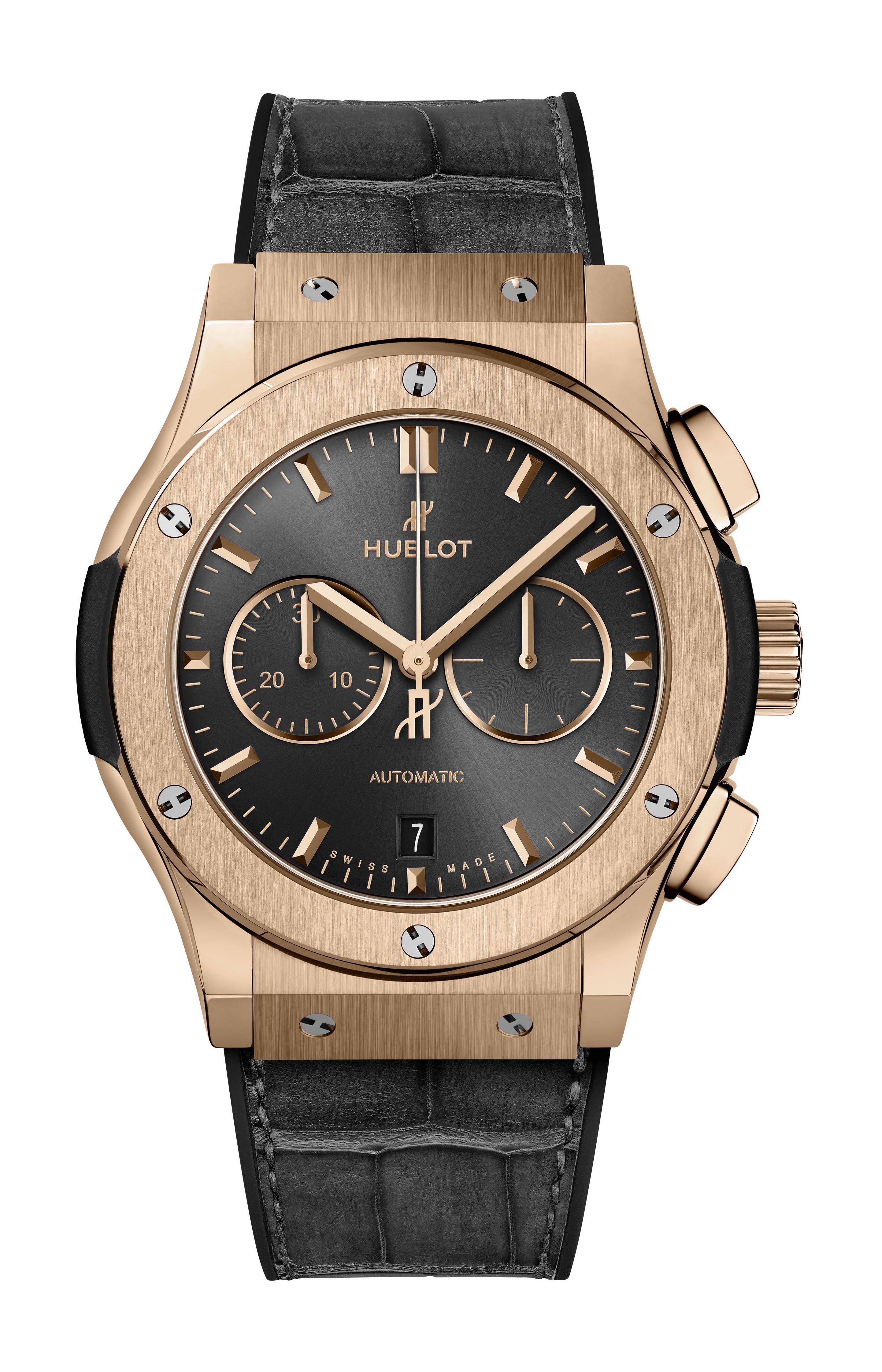Hublot Classic Fusion Racing Grey Chronograph King Gold luxury timepiece - detailed view