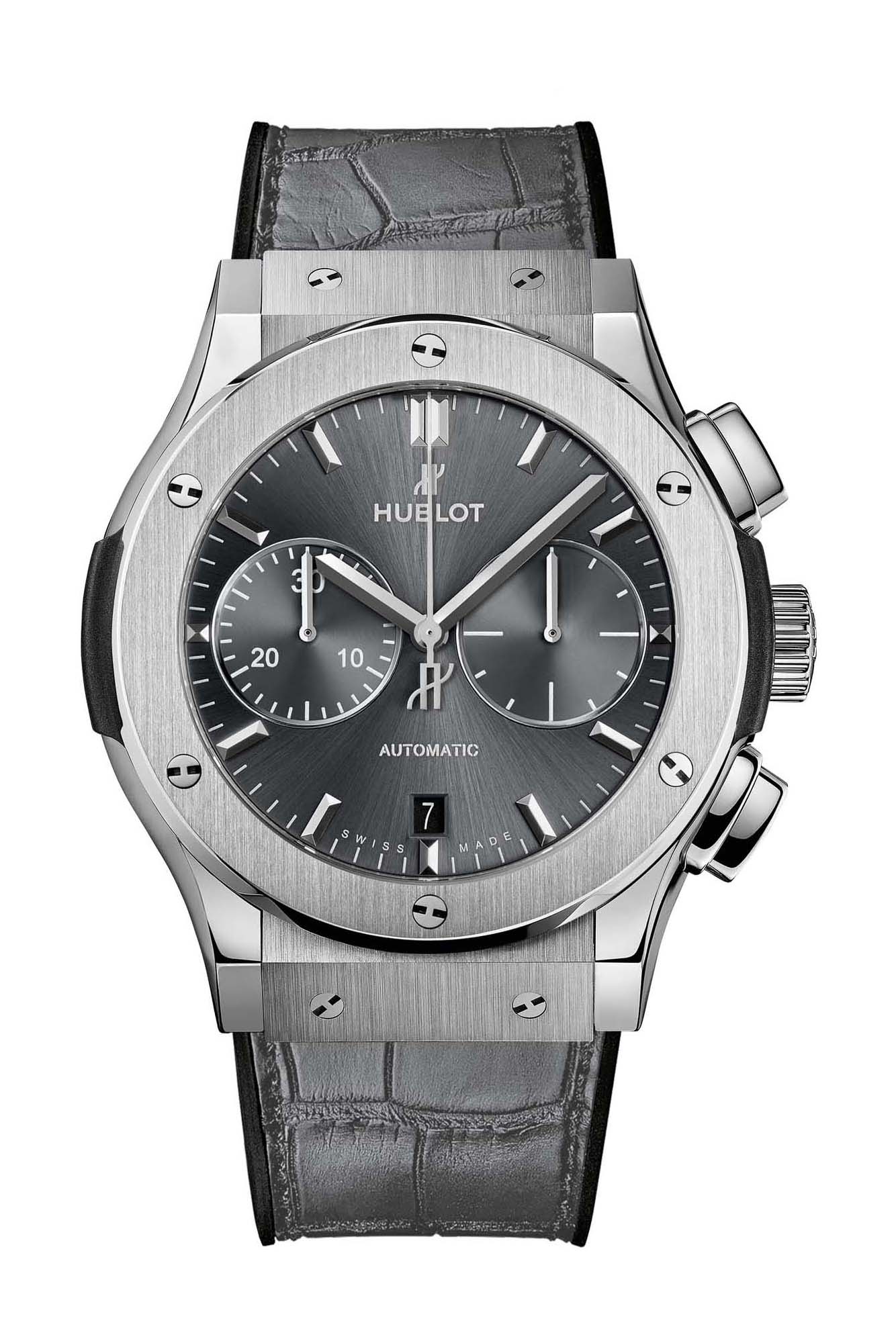 Hublot Classic Fusion Racing Grey Chronograph Titanium luxury timepiece - detailed view