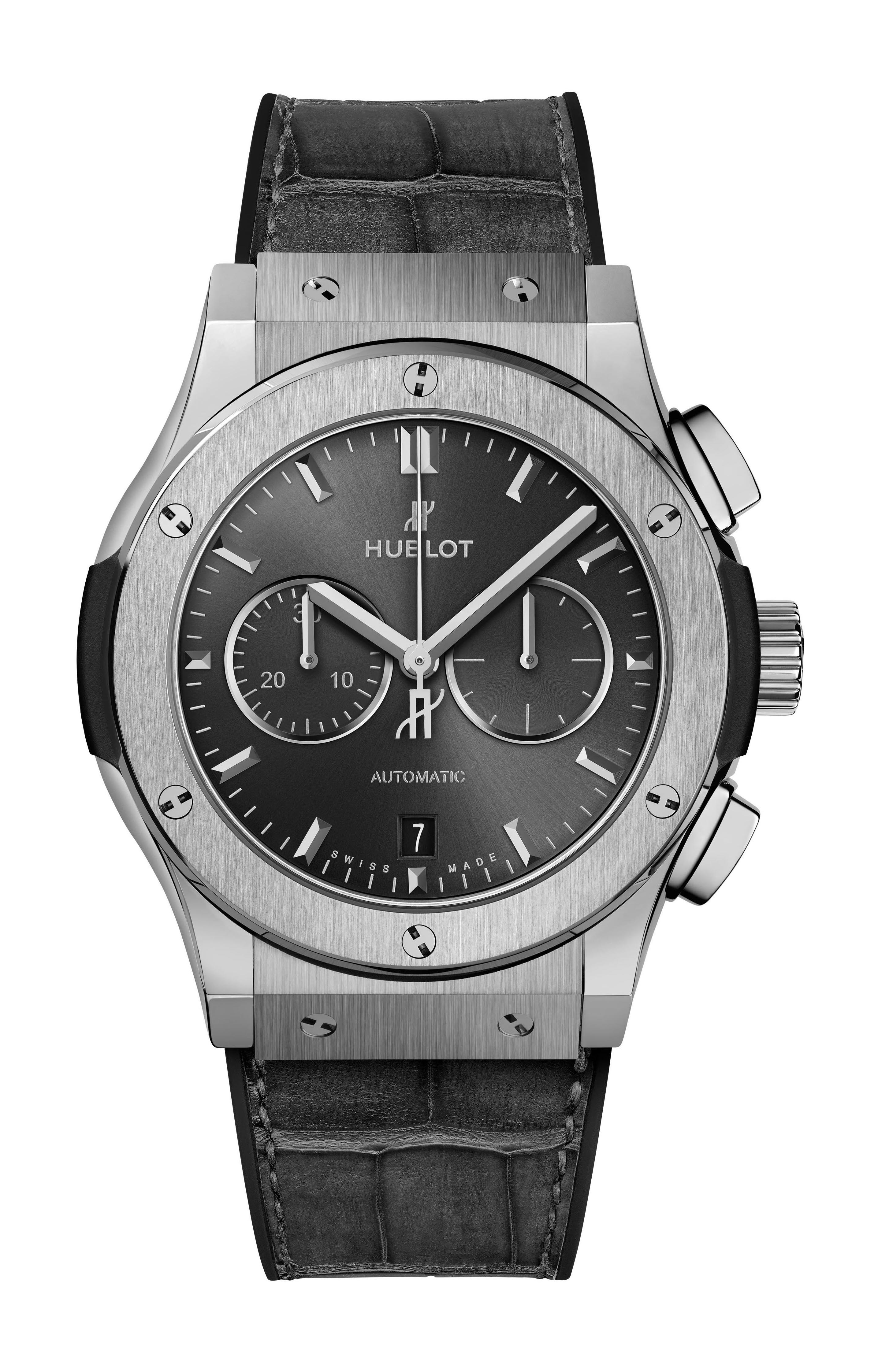 Hublot Classic Fusion Racing Grey Chronograph Titanium luxury timepiece - detailed view