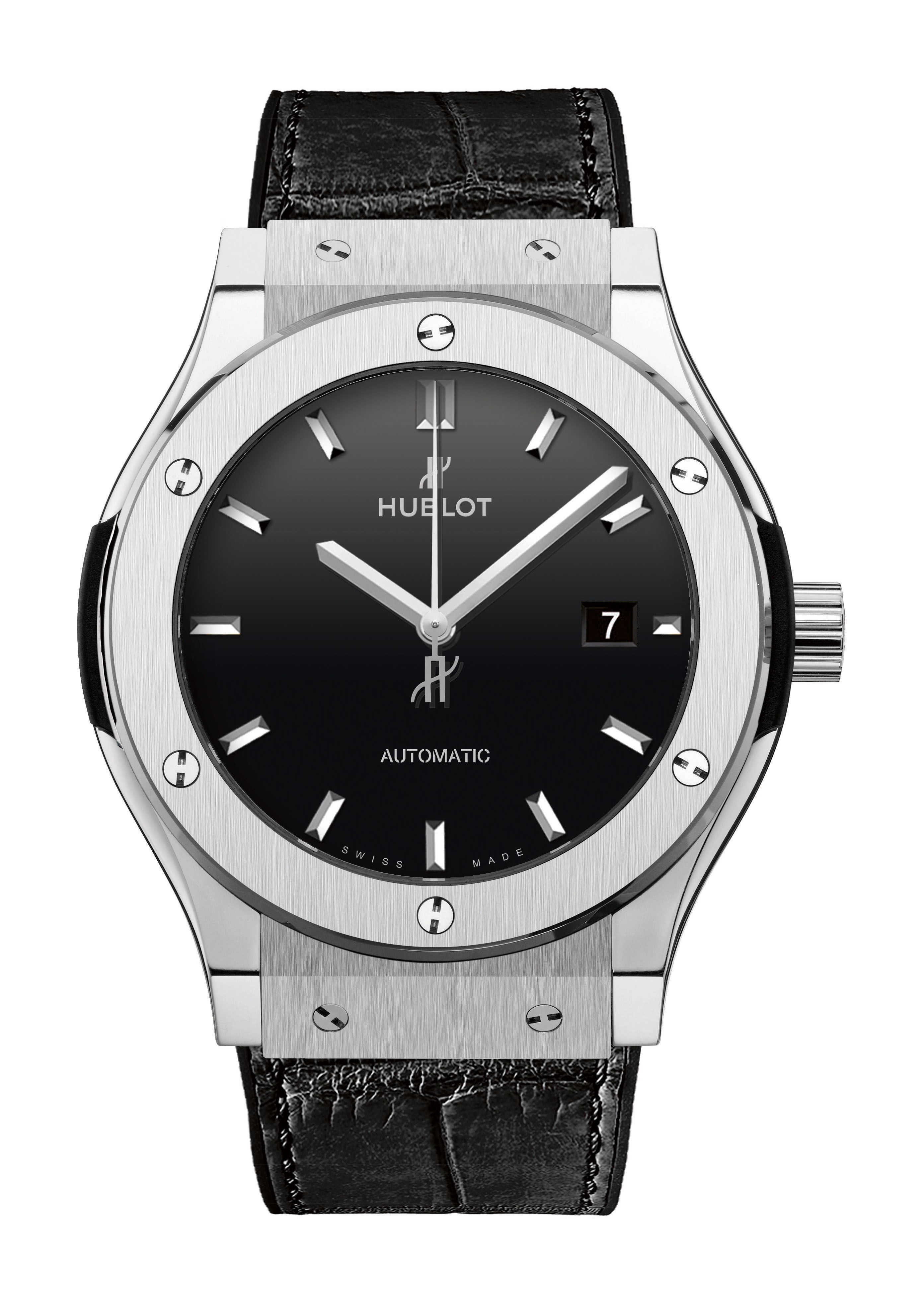 Hublot Classic Fusion Titanium Black Shiny luxury timepiece - detailed view