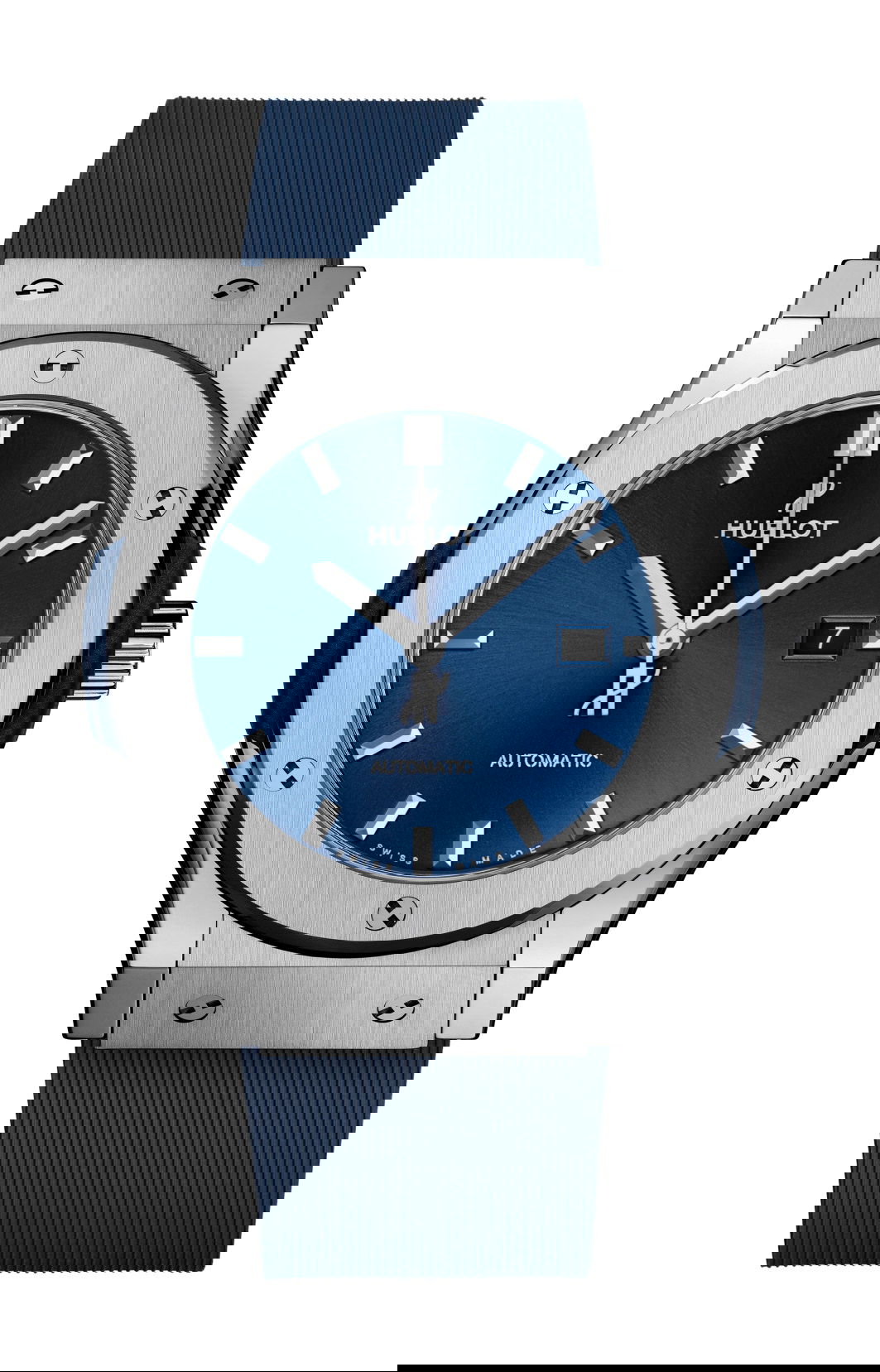 Hublot Classic Fusion Titanium Blue luxury timepiece - detailed view