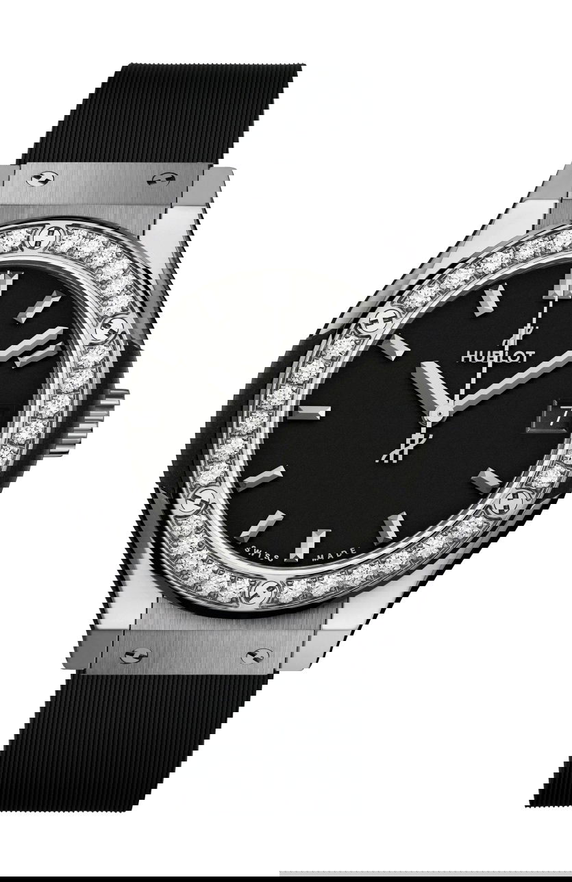 Hublot Classic Fusion Titanium Diamonds luxury timepiece - detailed view