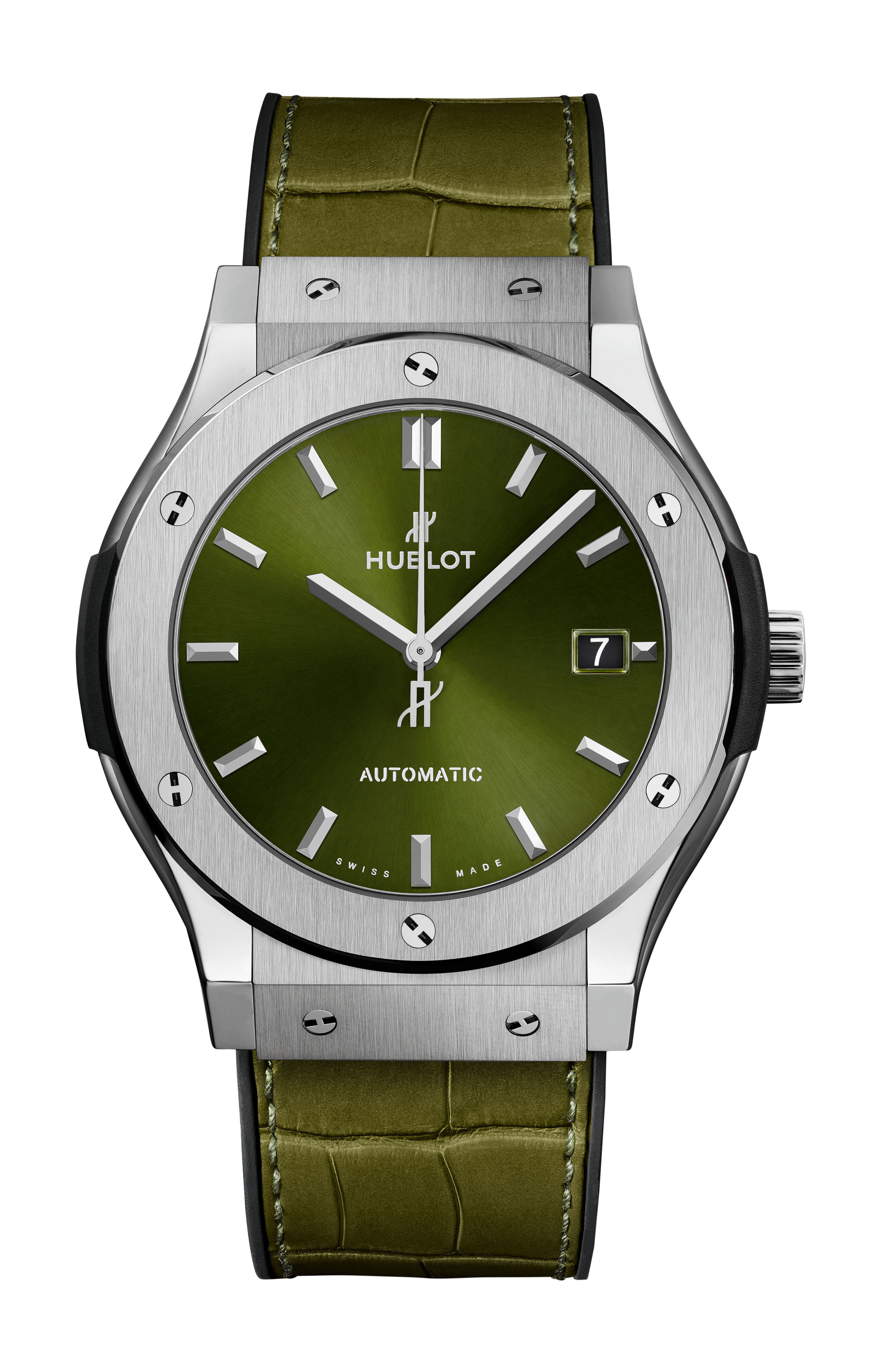 Hublot Classic Fusion Titanium Green luxury timepiece - detailed view
