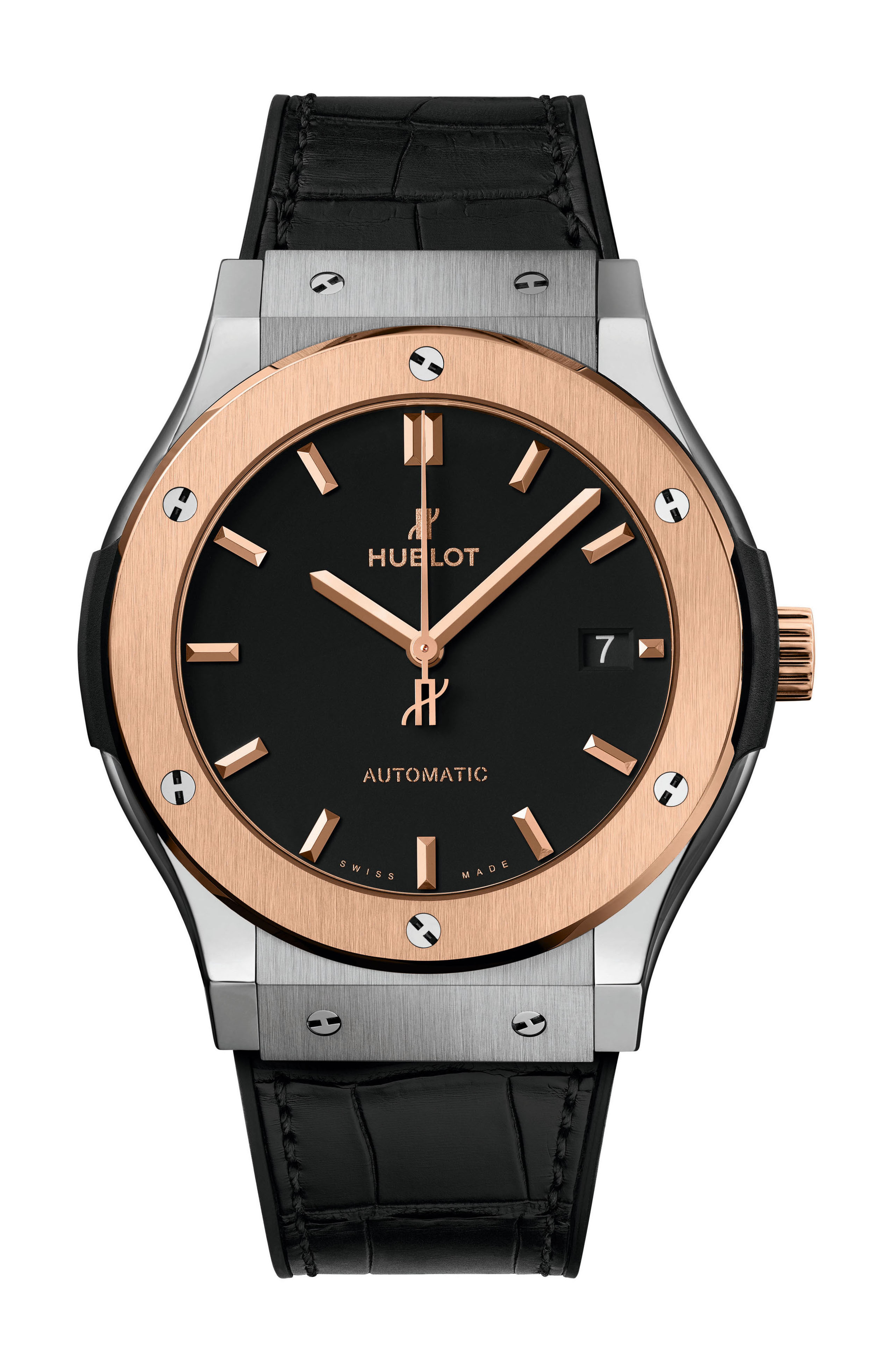 Hublot Classic Fusion Titanium King Gold luxury timepiece - detailed view
