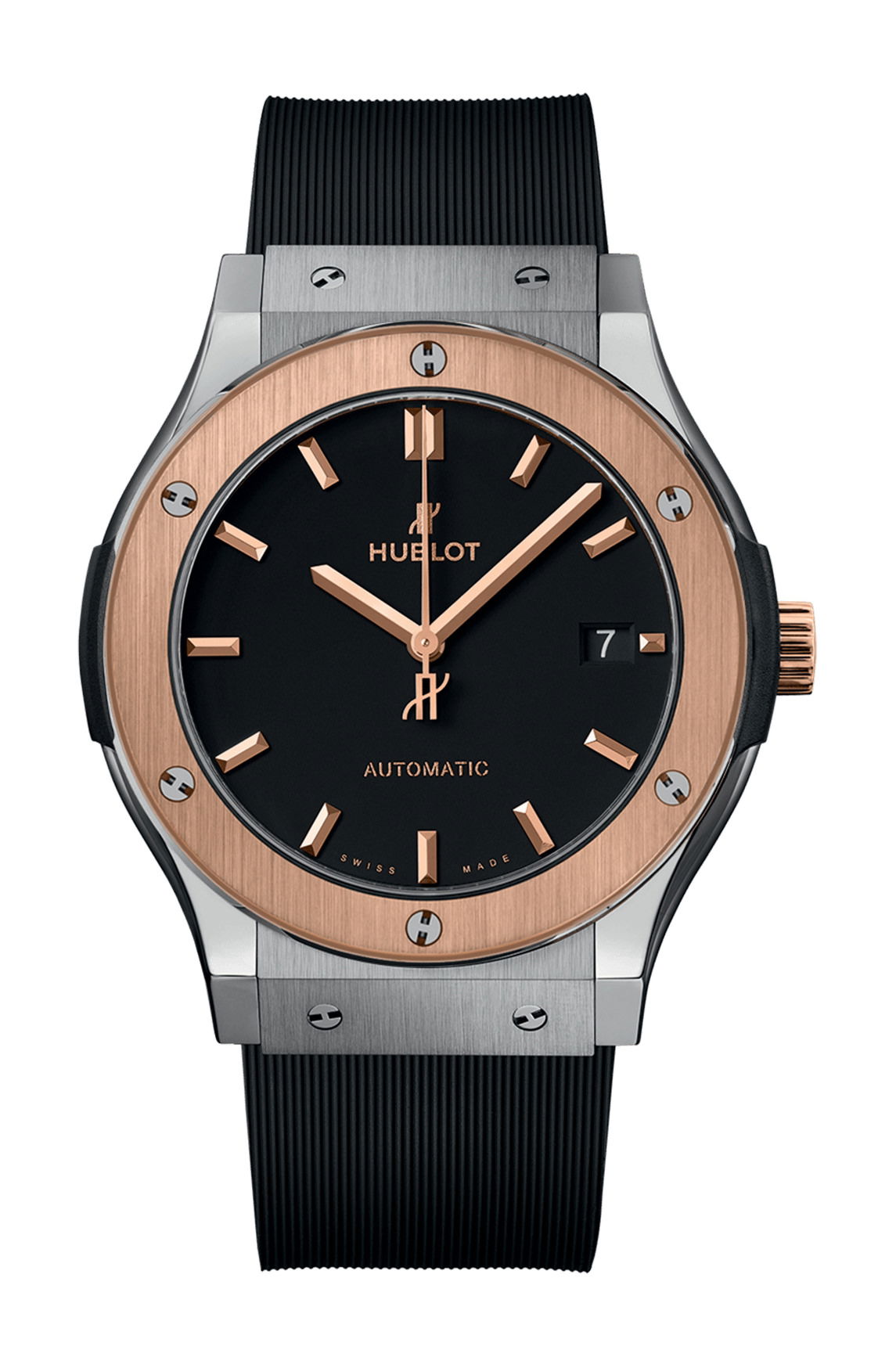 Hublot Classic Fusion Titanium King Gold luxury timepiece - detailed view