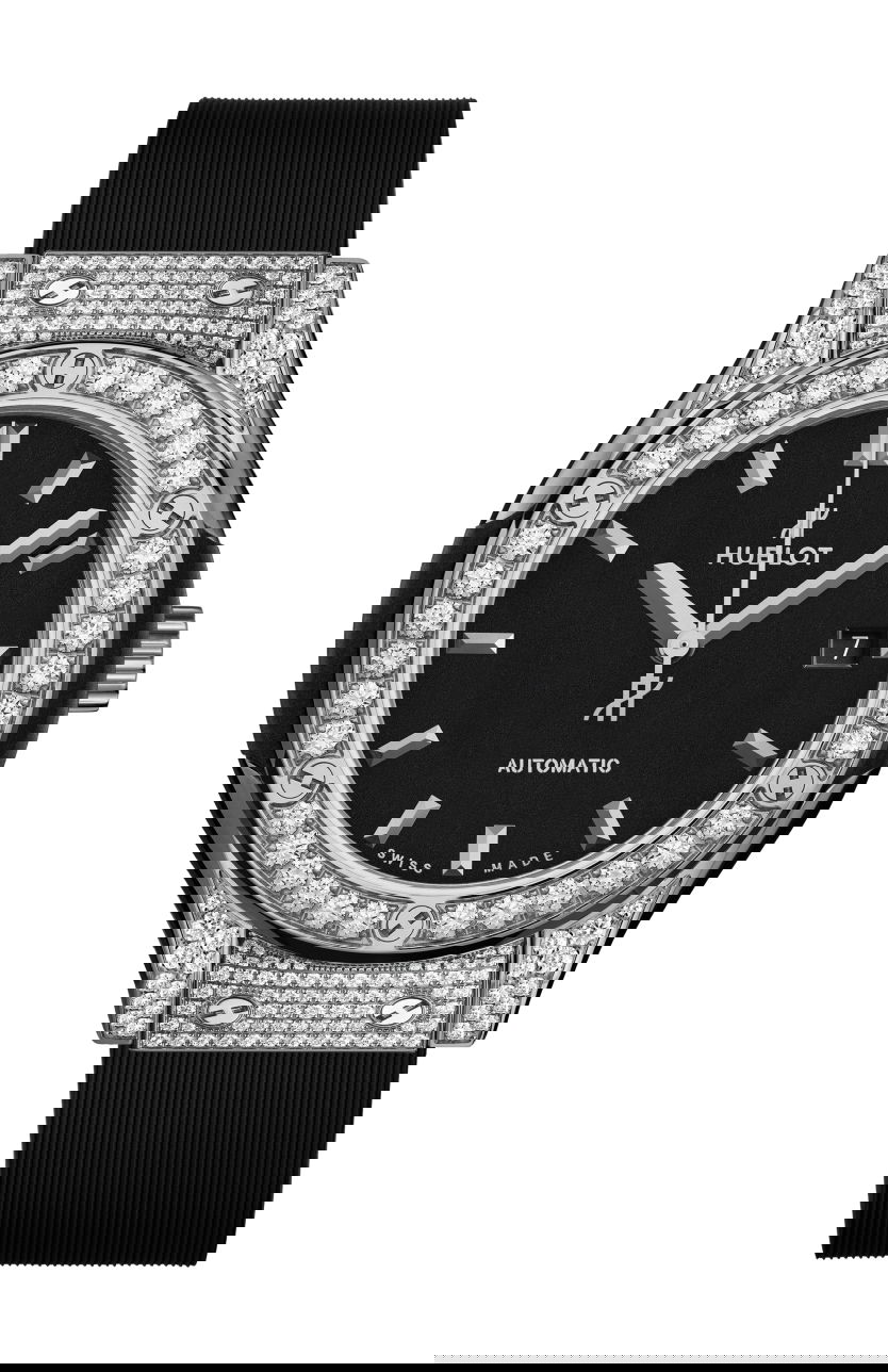 Hublot Classic Fusion Titanium Pavé luxury timepiece - detailed view