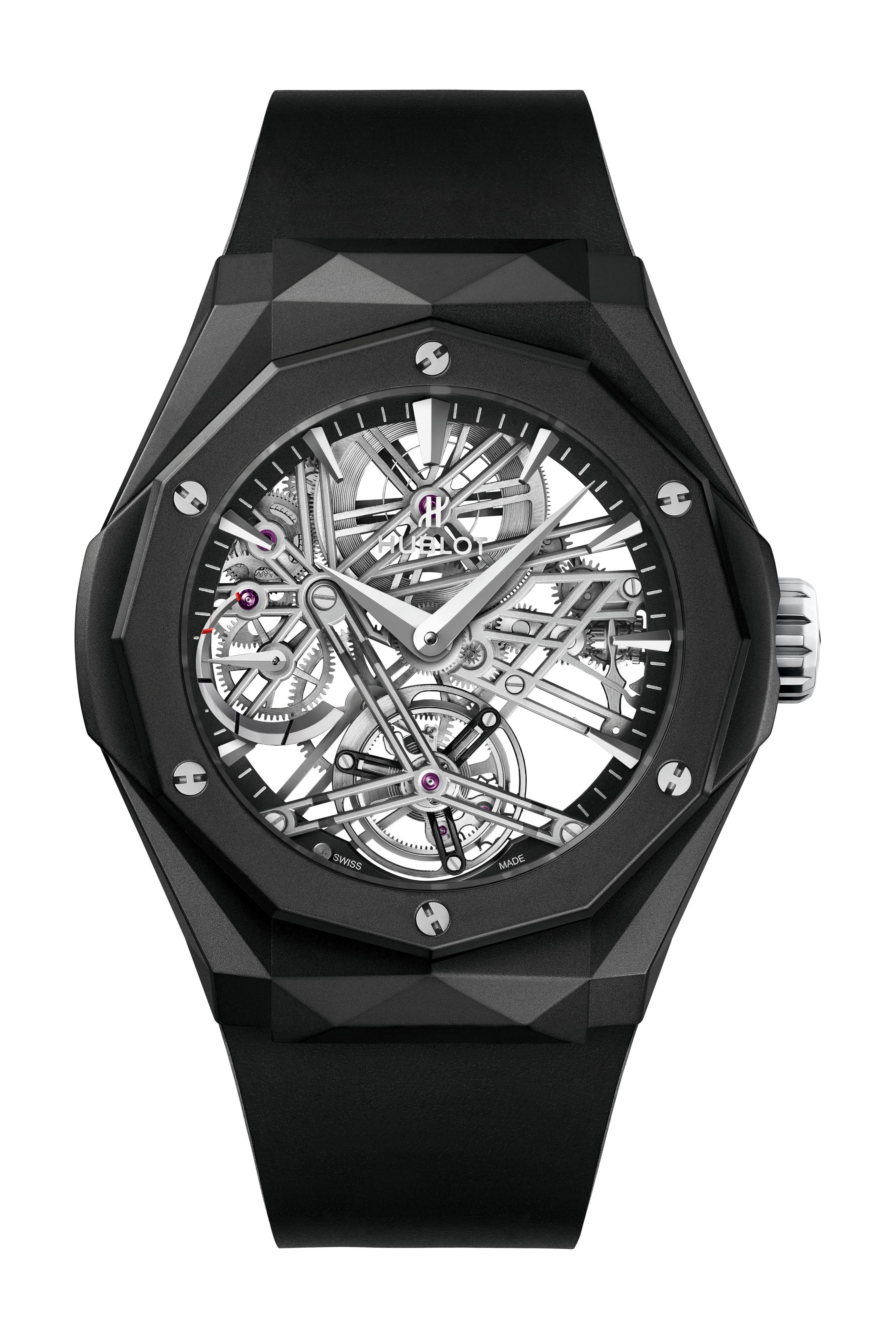 Hublot Classic Fusion Tourbillon Power Reserve 5 days Orlinski Black Magic luxury timepiece - detailed view