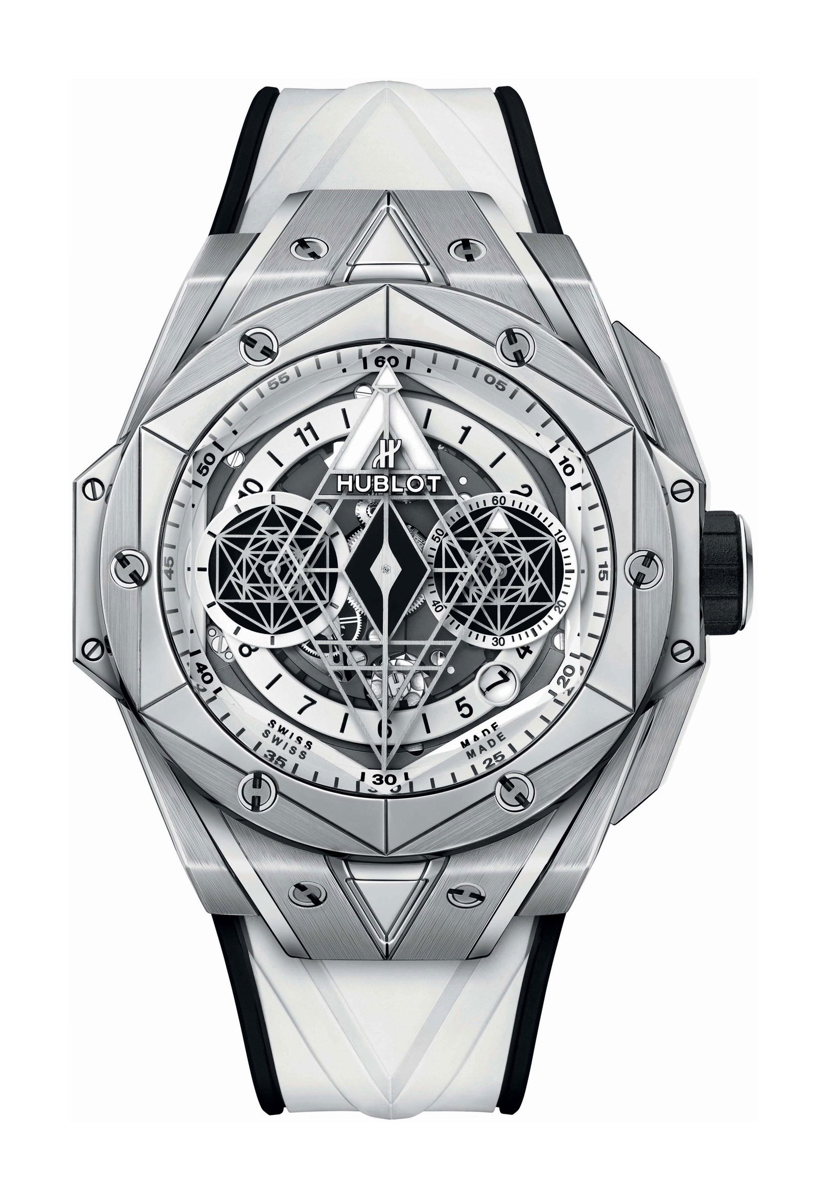 Hublot Sang Bleu II Titanium White luxury timepiece - detailed view