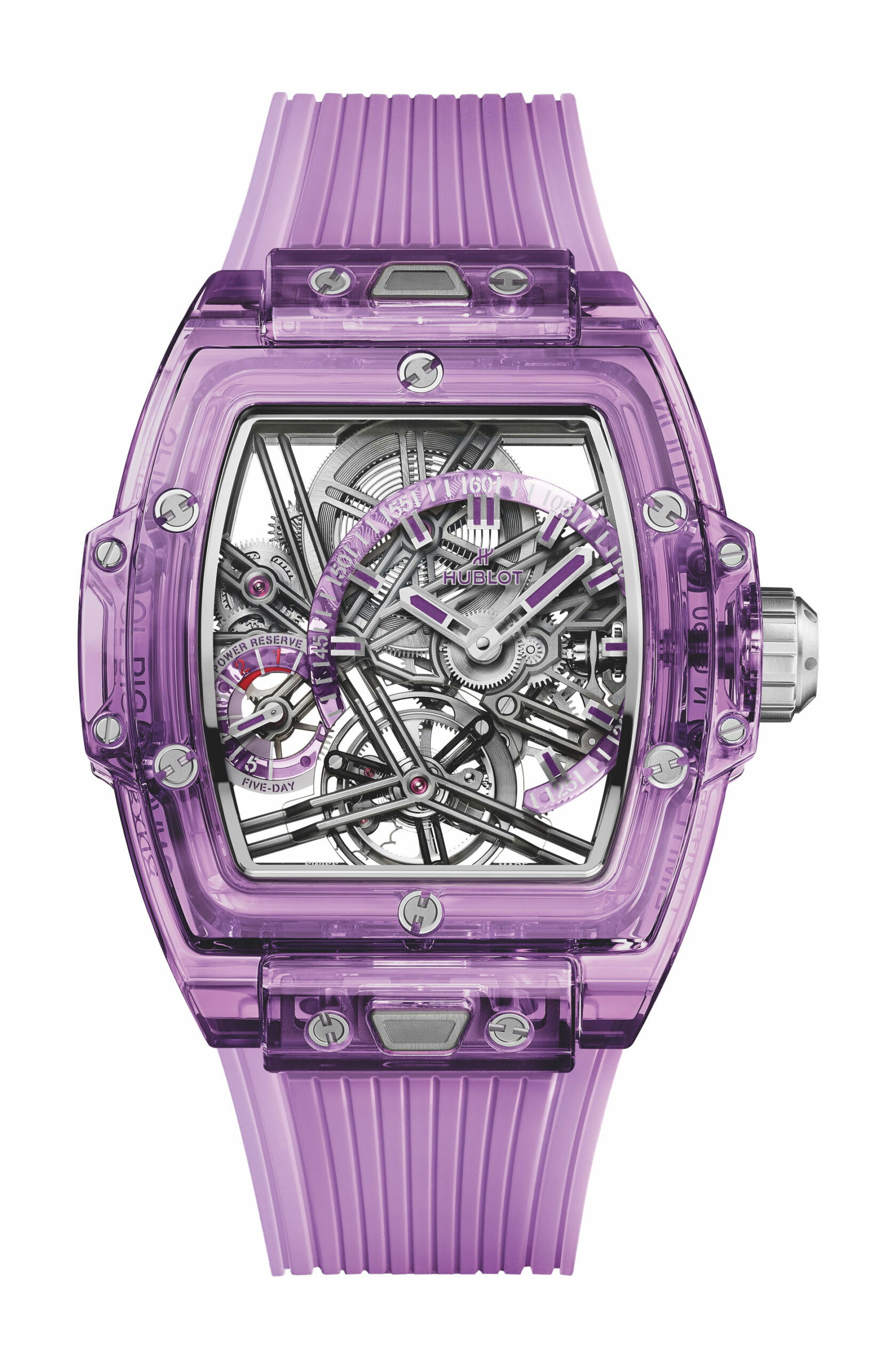 Hublot Spirit of Big Bang 5-Day Power Reserve Purple Sapphire luxury timepiece - detailed view