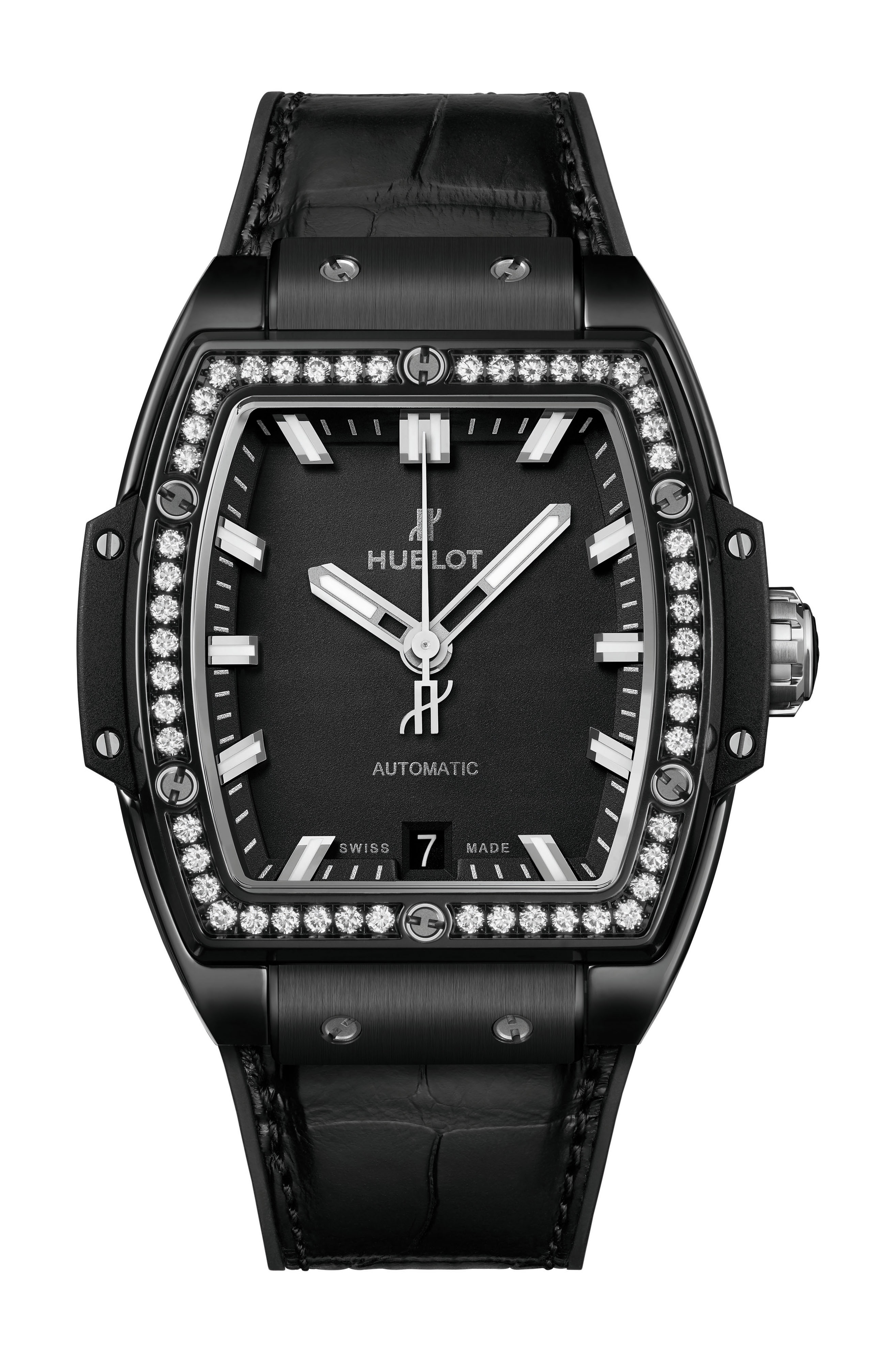 Hublot Spirit of Big Bang Black Magic Diamonds luxury timepiece - detailed view