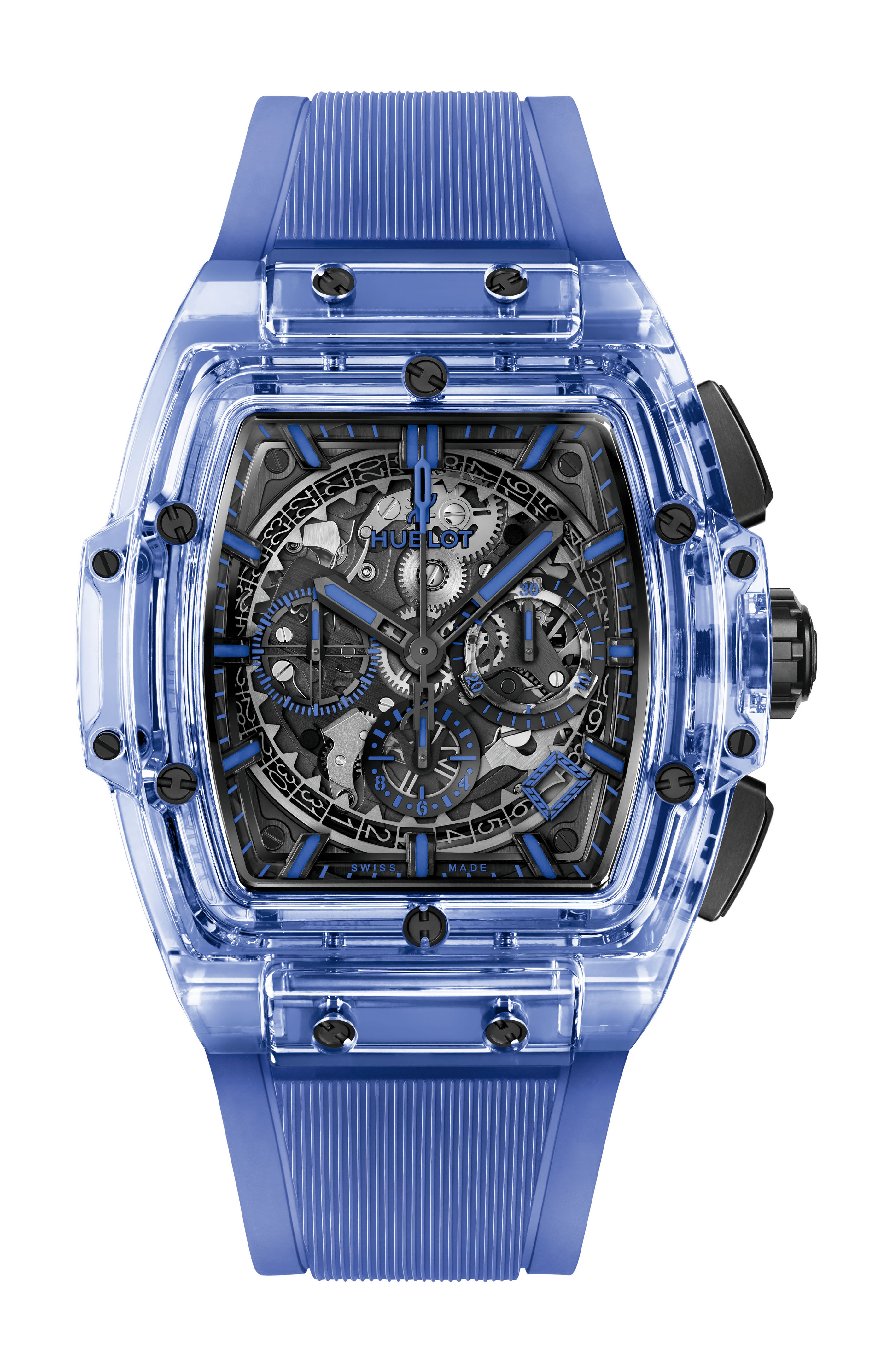 Hublot Spirit of Big Bang Blue Sapphire luxury timepiece - detailed view