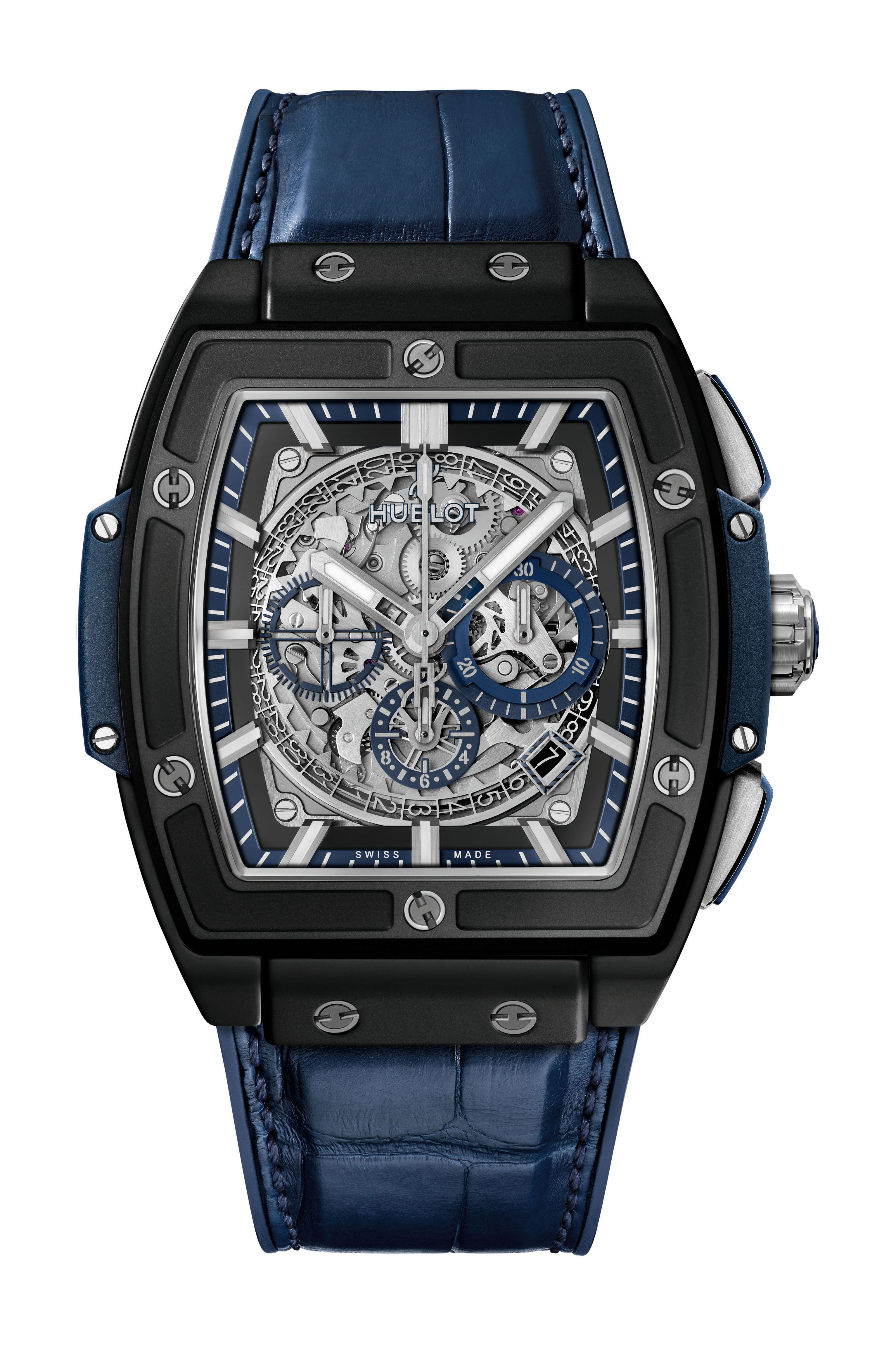 Hublot Spirit of Big Bang Ceramic Blue luxury timepiece - detailed view