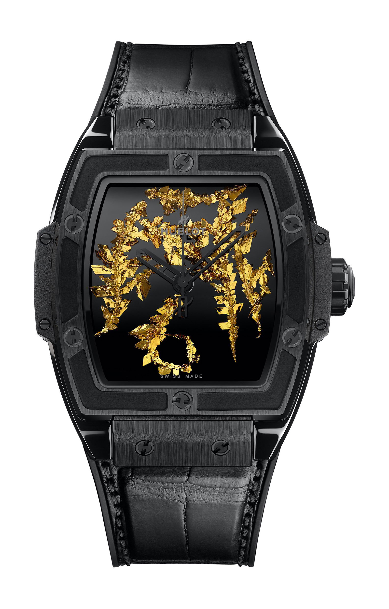 Hublot Spirit of Big Bang Gold Crystal luxury timepiece - detailed view
