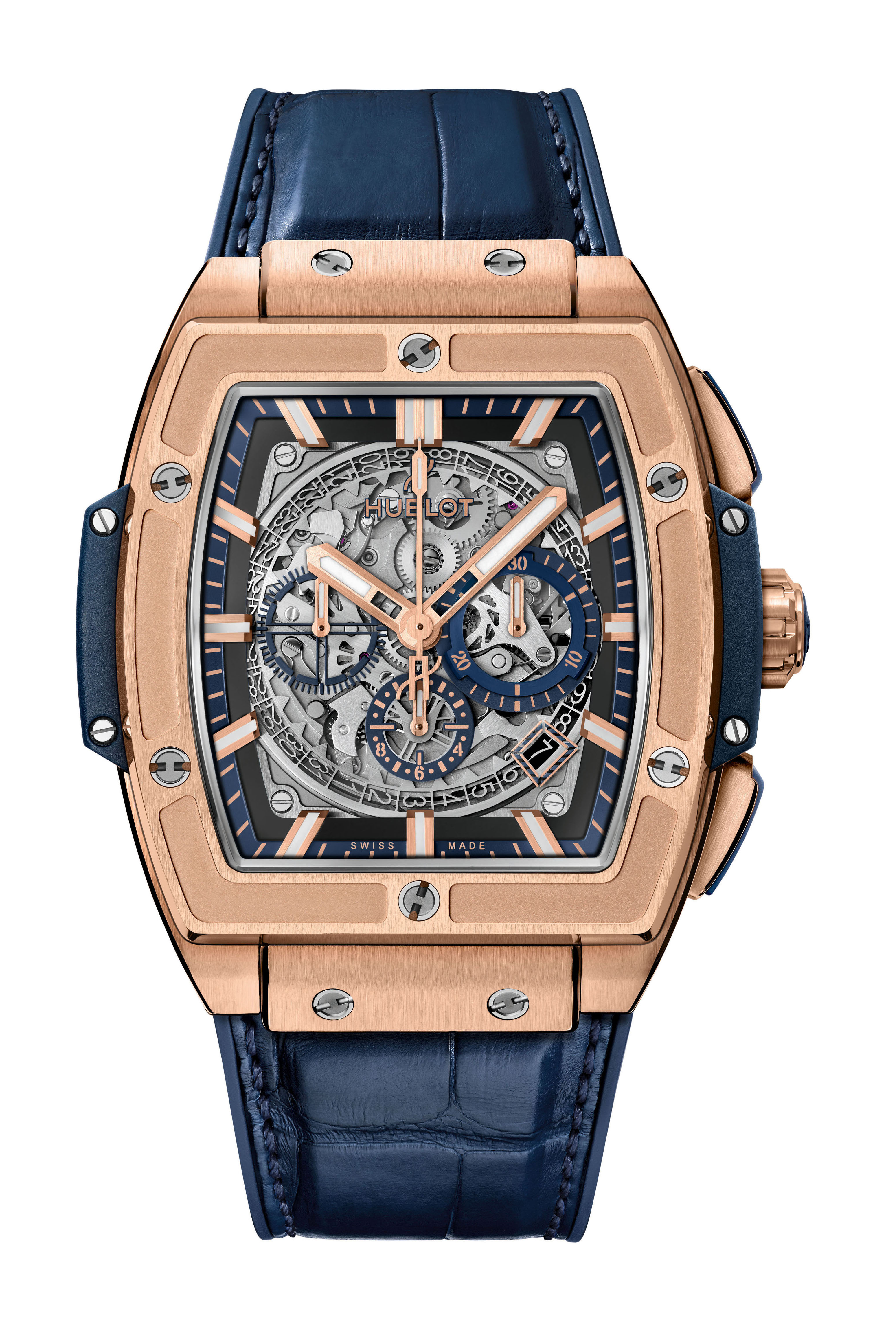 Hublot Spirit of Big Bang King Gold Blue luxury timepiece - detailed view