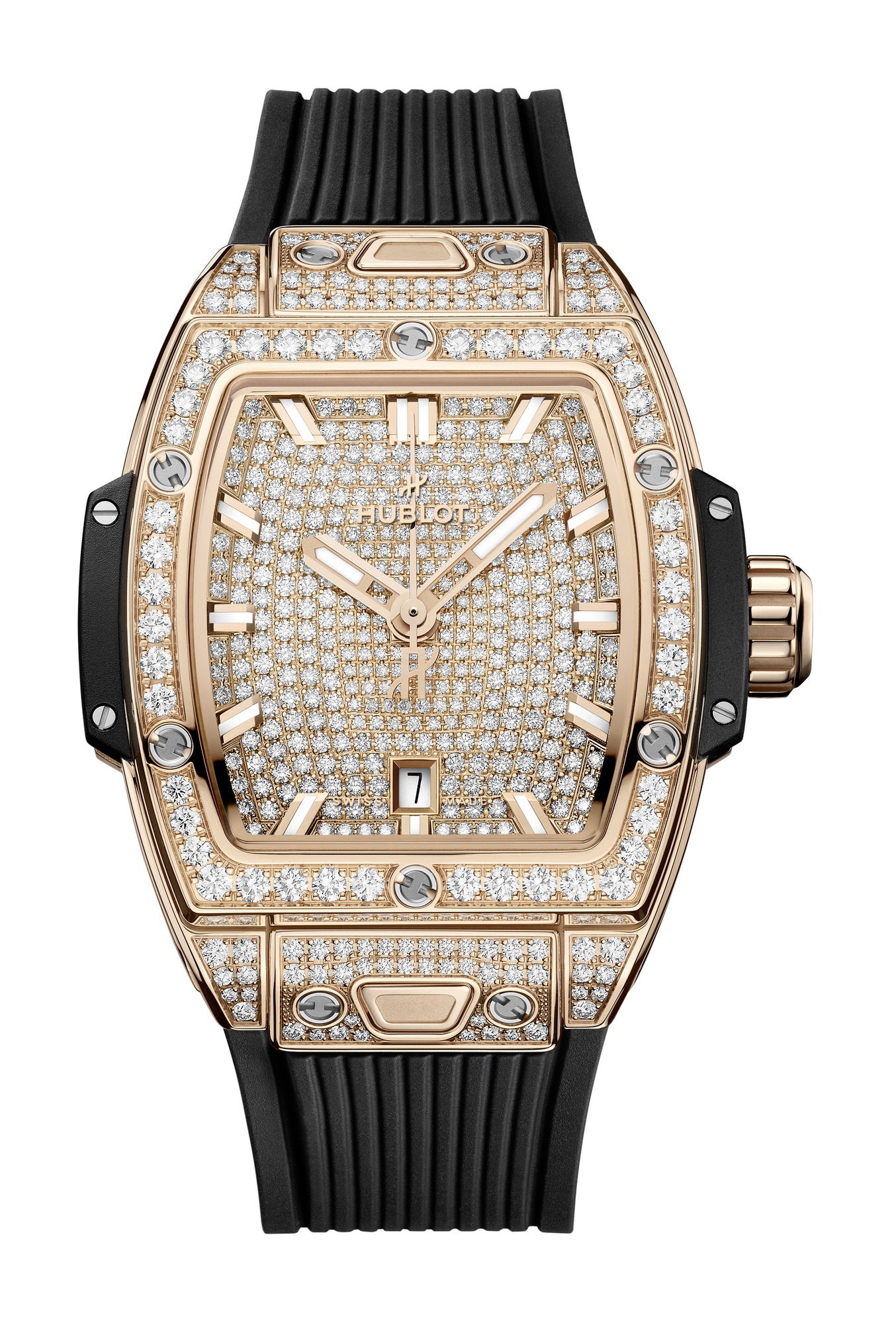 Hublot Spirit of Big Bang King Gold Full Pavé luxury timepiece - detailed view